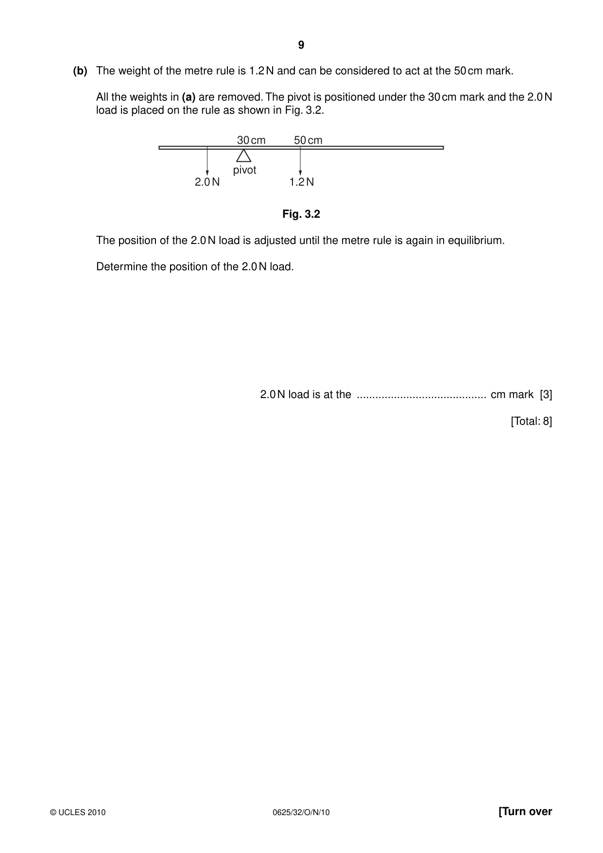 Cambridge IGCSE Physics 0625 2010 Oct/Nov Paper 3 · Variant 2 question paper, page 9 of 20