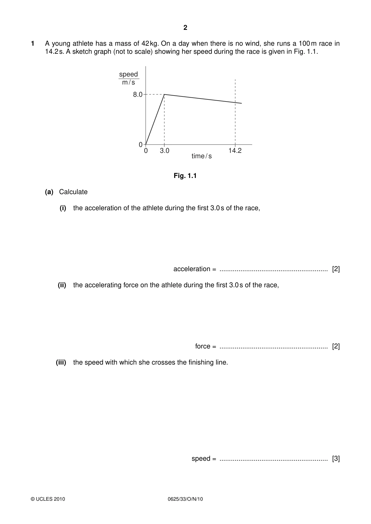 Cambridge IGCSE Physics 0625 2010 Oct/Nov Paper 3 · Variant 3 question paper, page 2 of 20