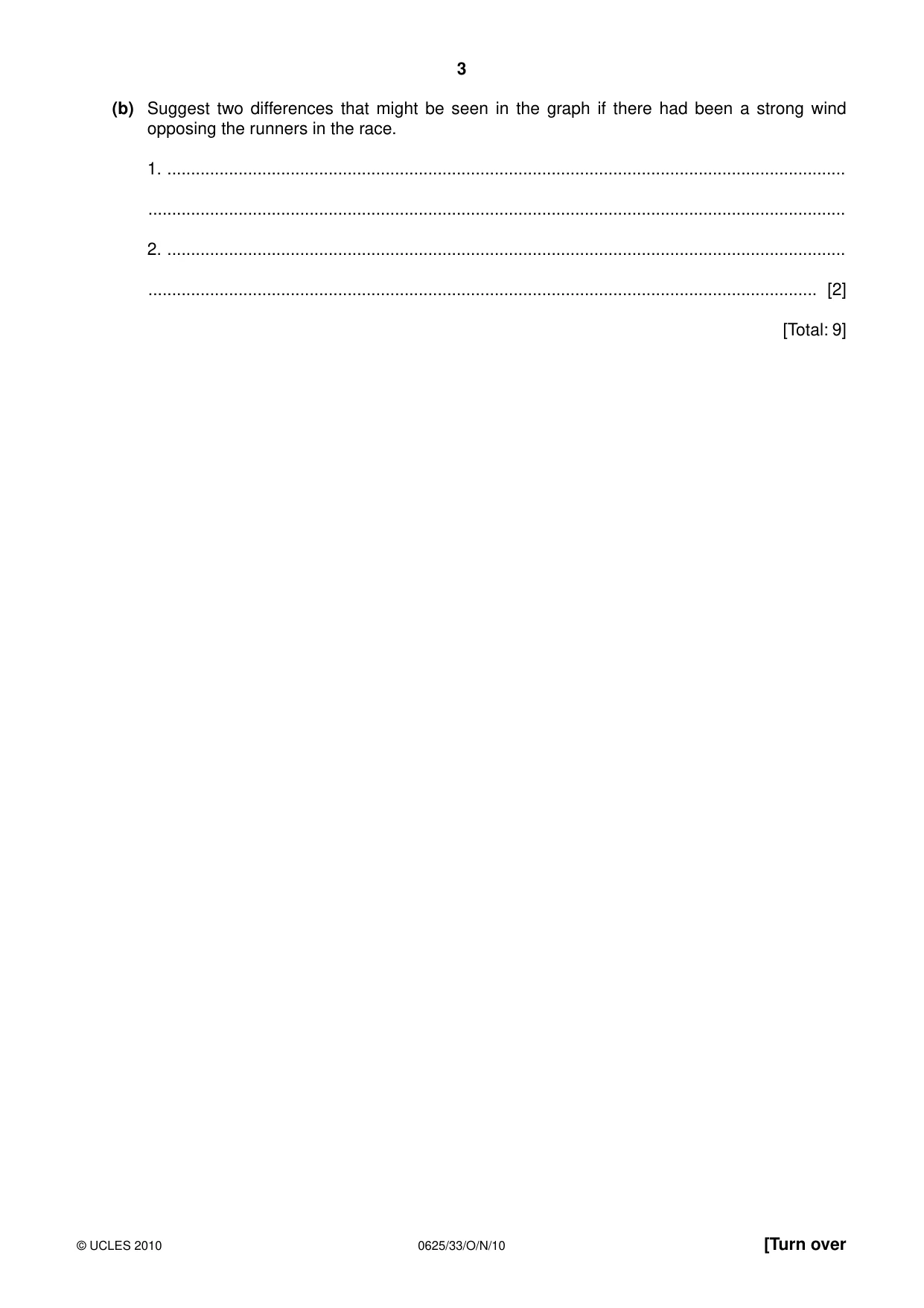 Cambridge IGCSE Physics 0625 2010 Oct/Nov Paper 3 · Variant 3 question paper, page 3 of 20