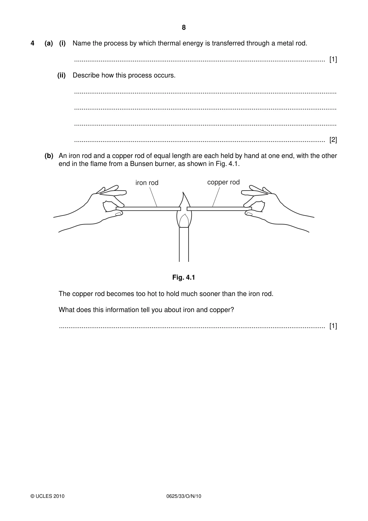 Cambridge IGCSE Physics 0625 2010 Oct/Nov Paper 3 · Variant 3 question paper, page 8 of 20