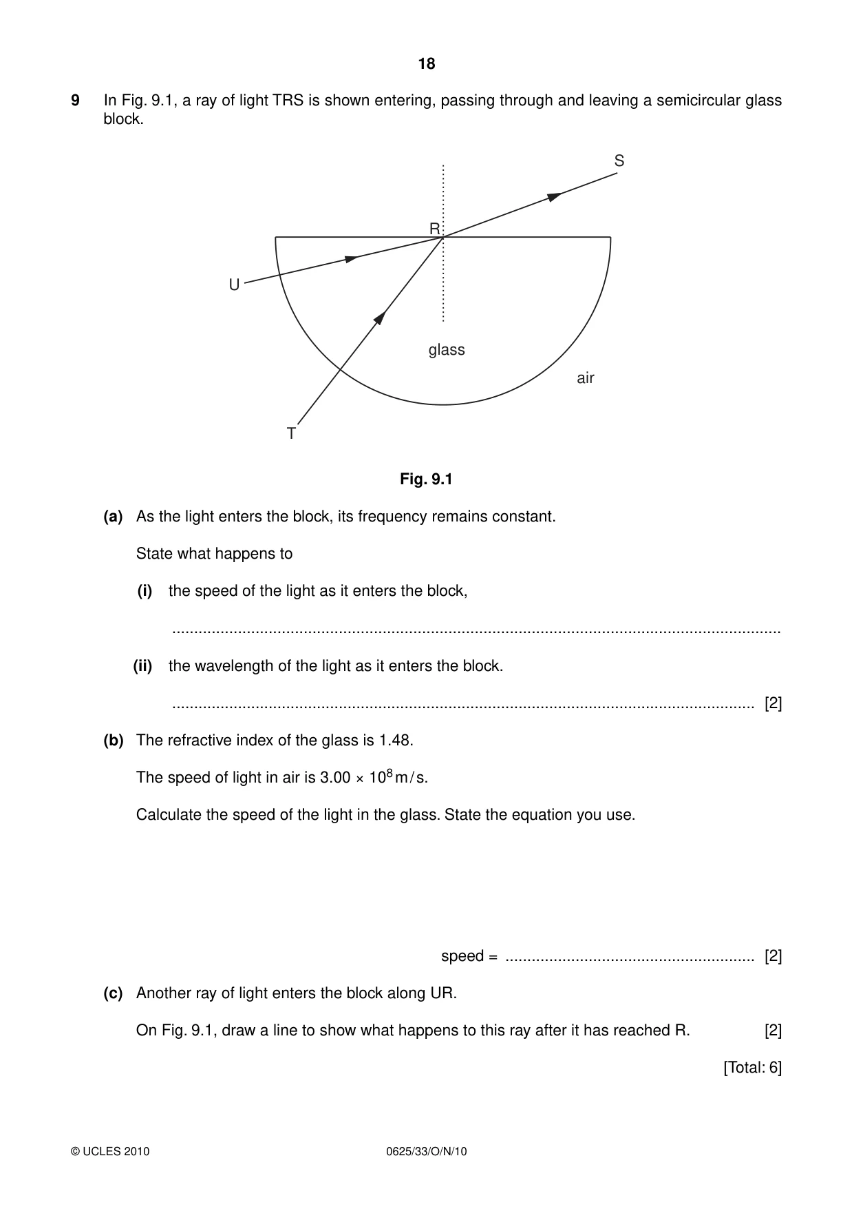 Cambridge IGCSE Physics 0625 2010 Oct/Nov Paper 3 · Variant 3 question paper, page 18 of 20