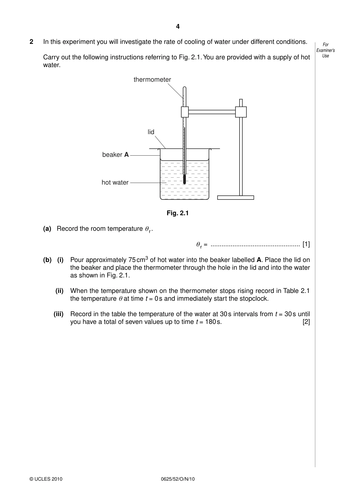 Cambridge IGCSE Physics 0625 2010 Oct/Nov Paper 5 · Variant 2 question paper, page 4 of 12