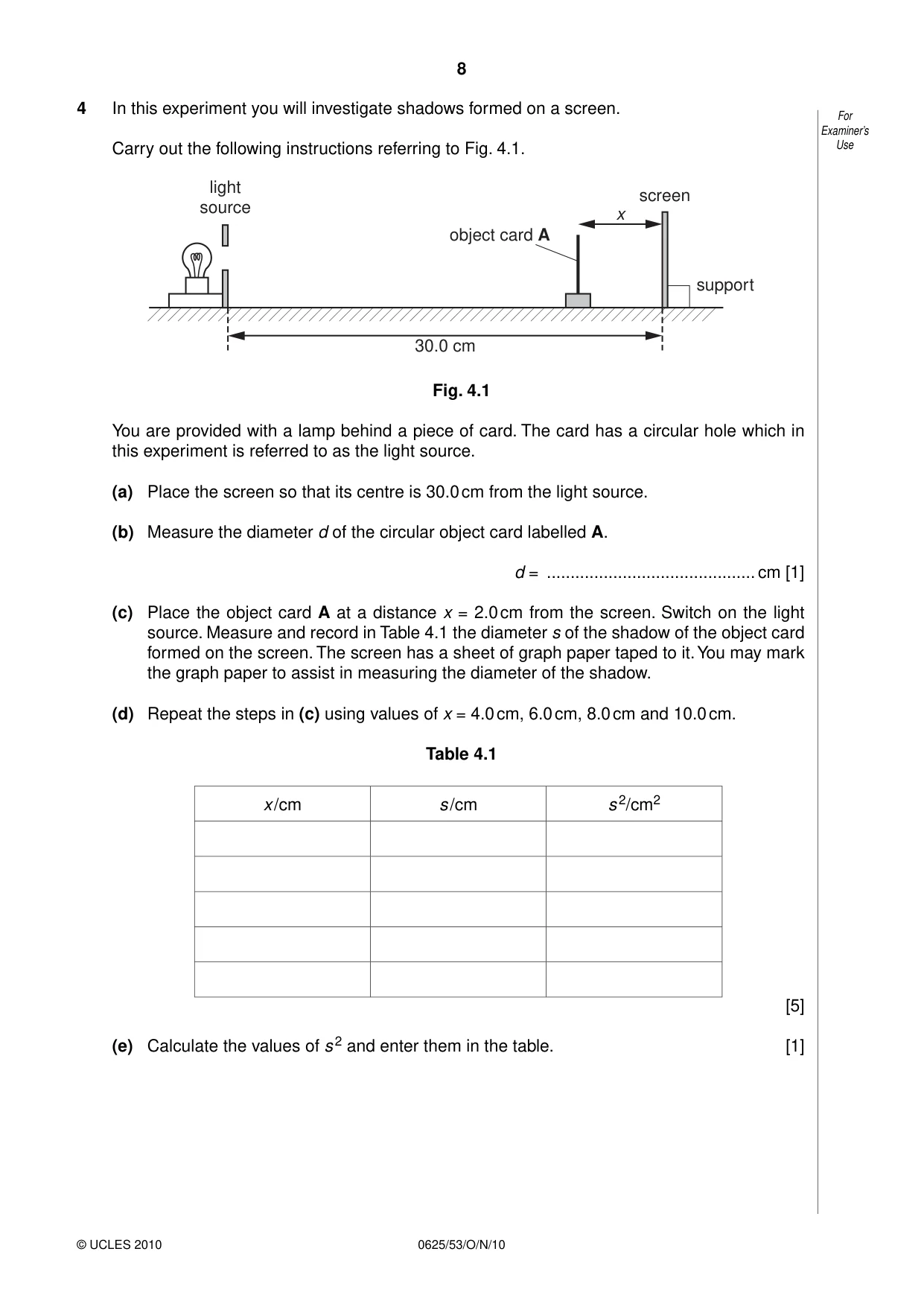 Cambridge IGCSE Physics 0625 2010 Oct/Nov Paper 5 · Variant 3 question paper, page 8 of 12