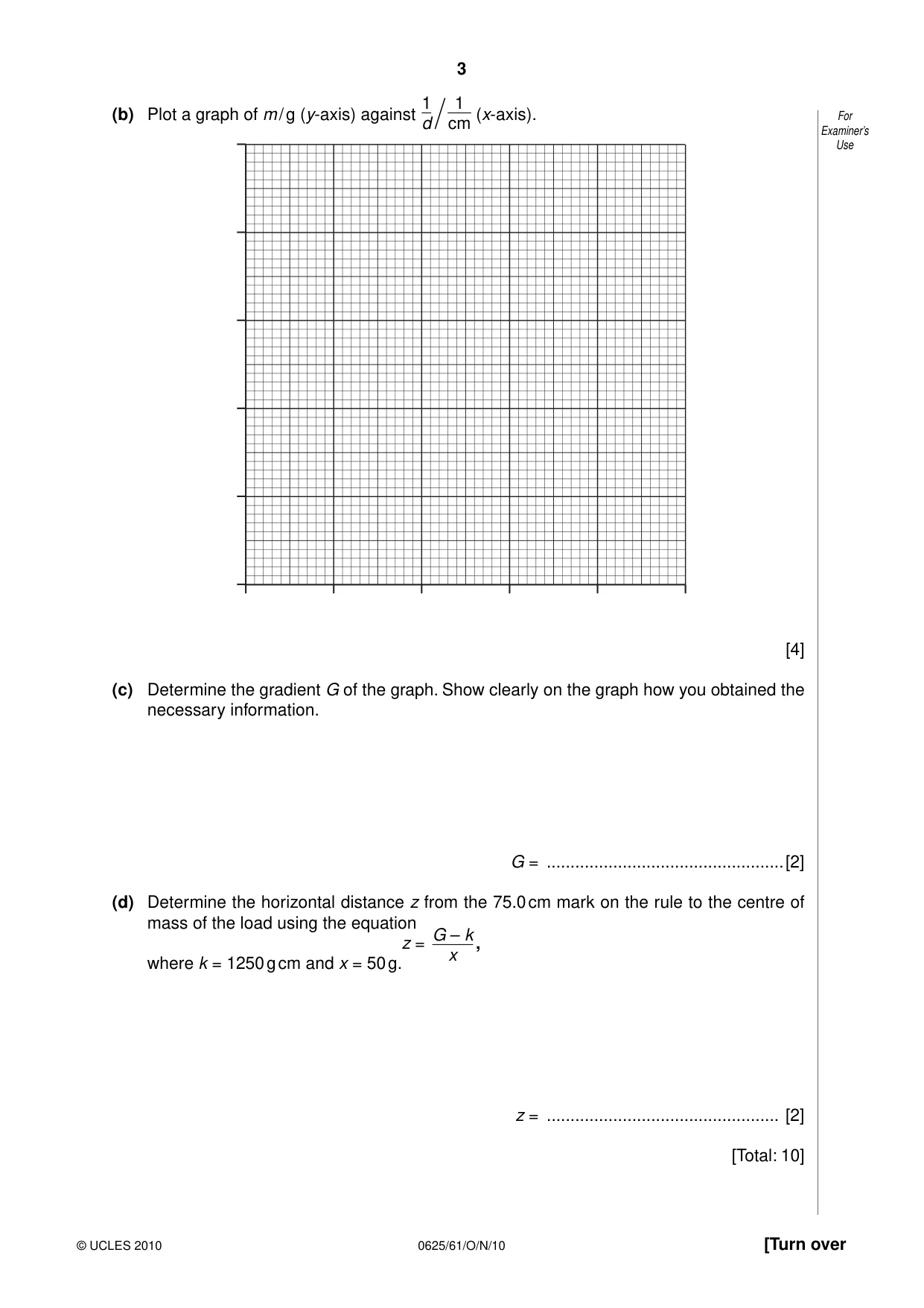 Cambridge IGCSE Physics 0625 2010 Oct/Nov Paper 6 · Variant 1 question paper, page 3 of 12