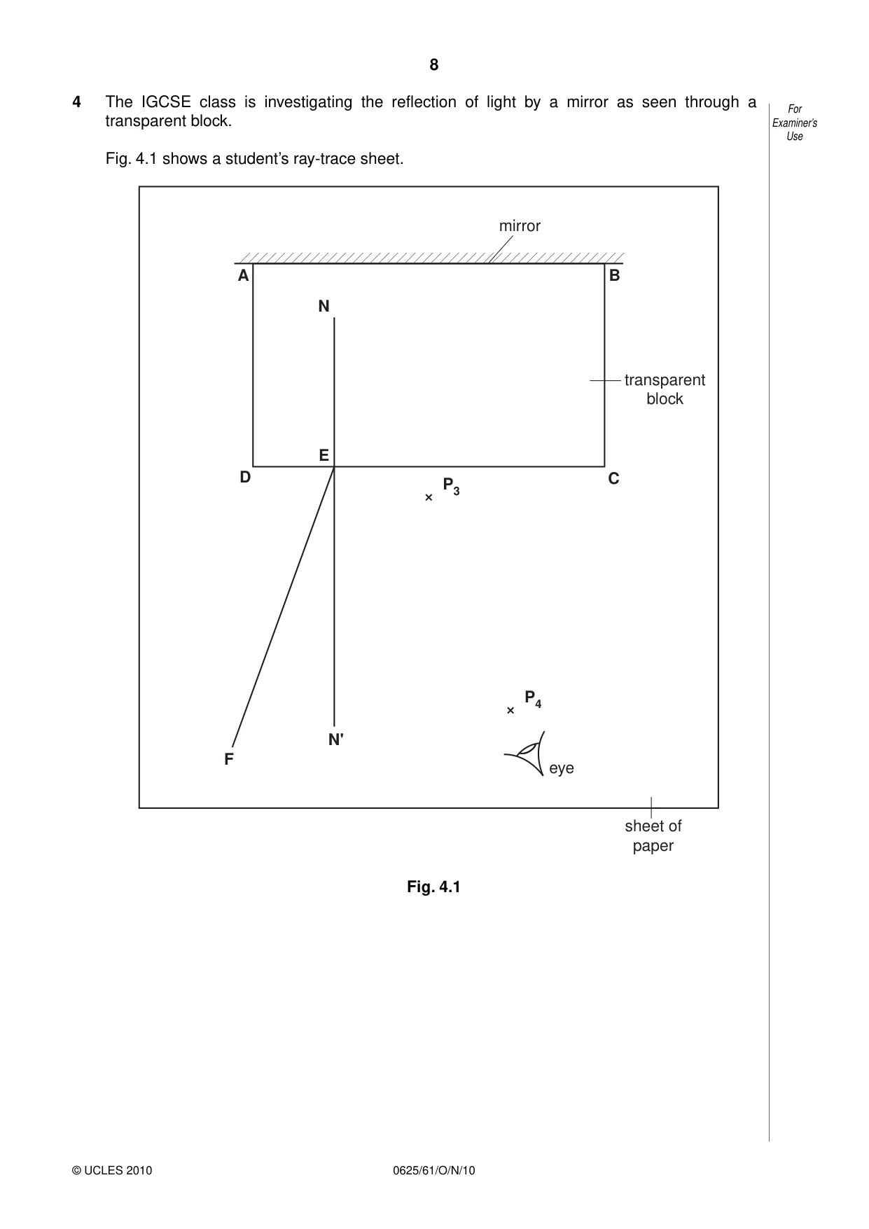 Cambridge IGCSE Physics 0625 2010 Oct/Nov Paper 6 · Variant 1 question paper, page 8 of 12