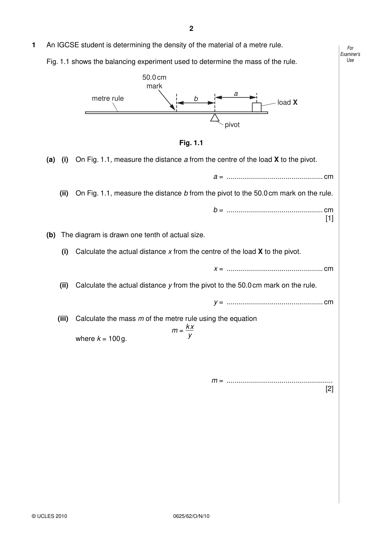 Cambridge IGCSE Physics 0625 2010 Oct/Nov Paper 6 · Variant 2 question paper, page 2 of 12