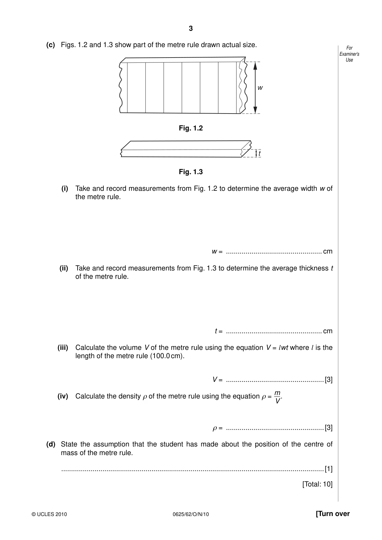 Cambridge IGCSE Physics 0625 2010 Oct/Nov Paper 6 · Variant 2 question paper, page 3 of 12