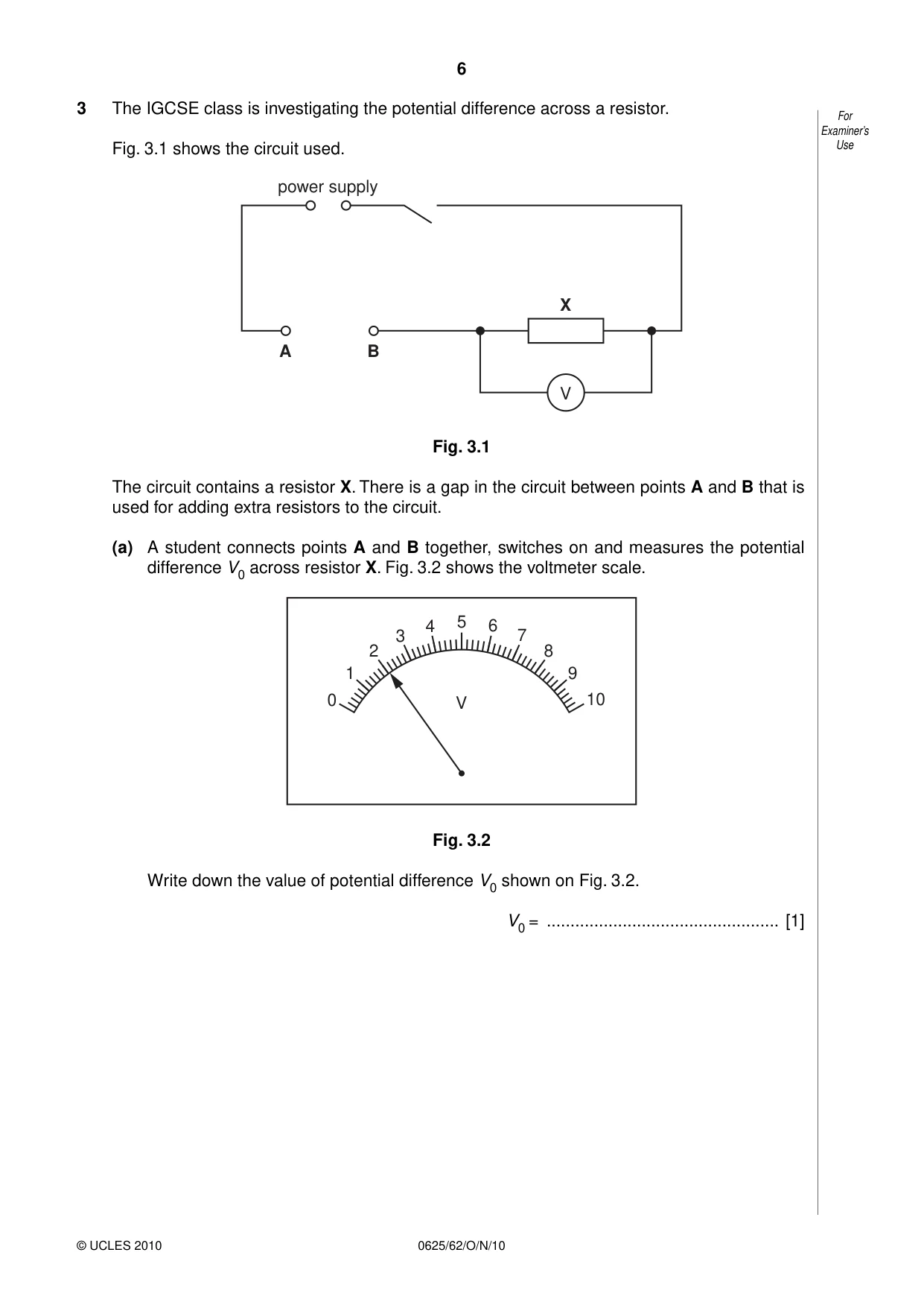 Cambridge IGCSE Physics 0625 2010 Oct/Nov Paper 6 · Variant 2 question paper, page 6 of 12