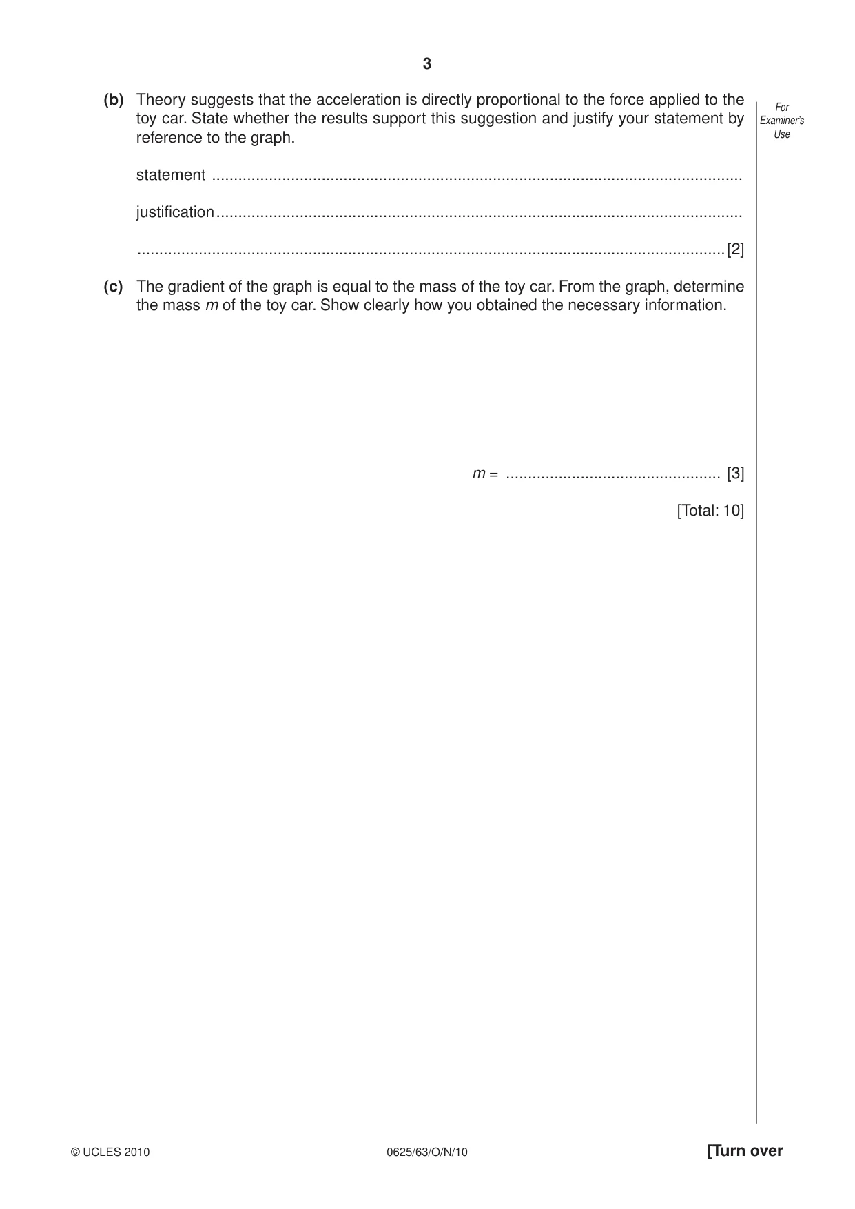 Cambridge IGCSE Physics 0625 2010 Oct/Nov Paper 6 · Variant 3 question paper, page 3 of 12