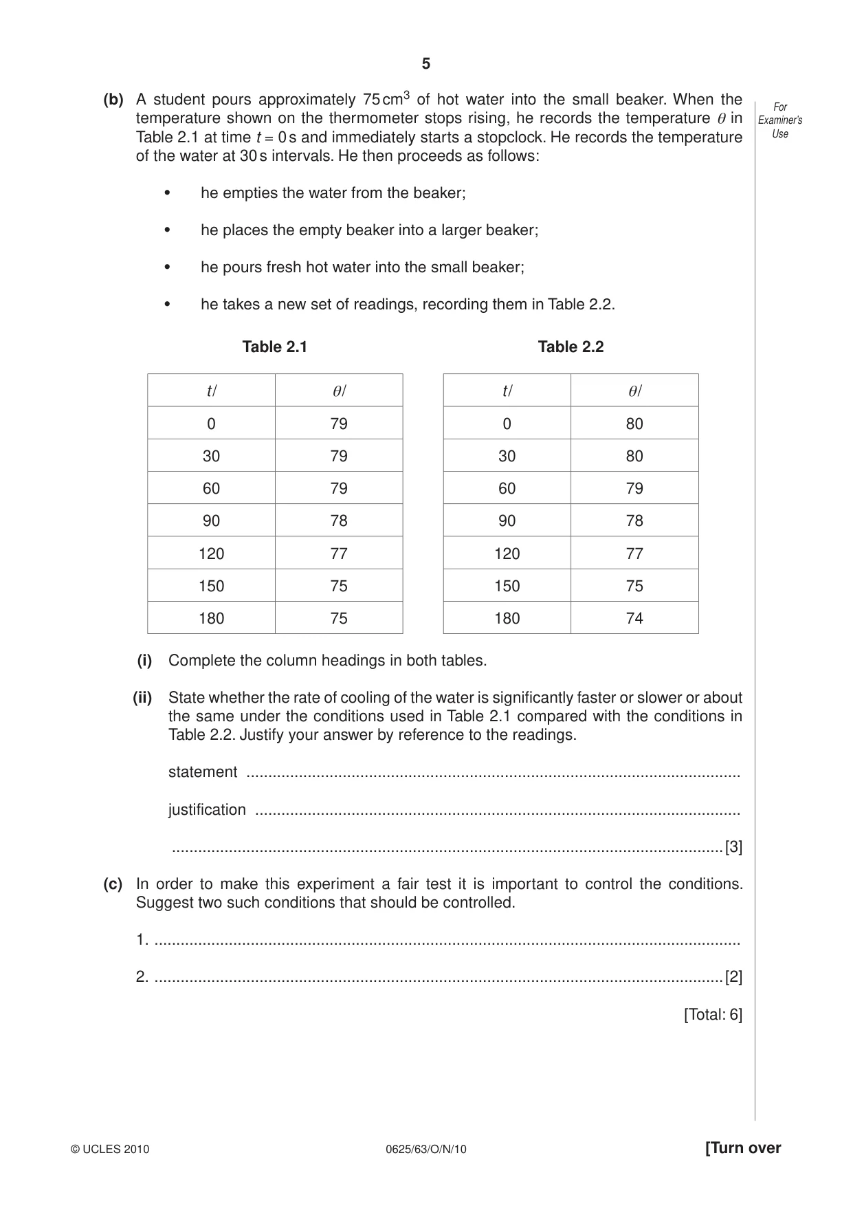 Cambridge IGCSE Physics 0625 2010 Oct/Nov Paper 6 · Variant 3 question paper, page 5 of 12