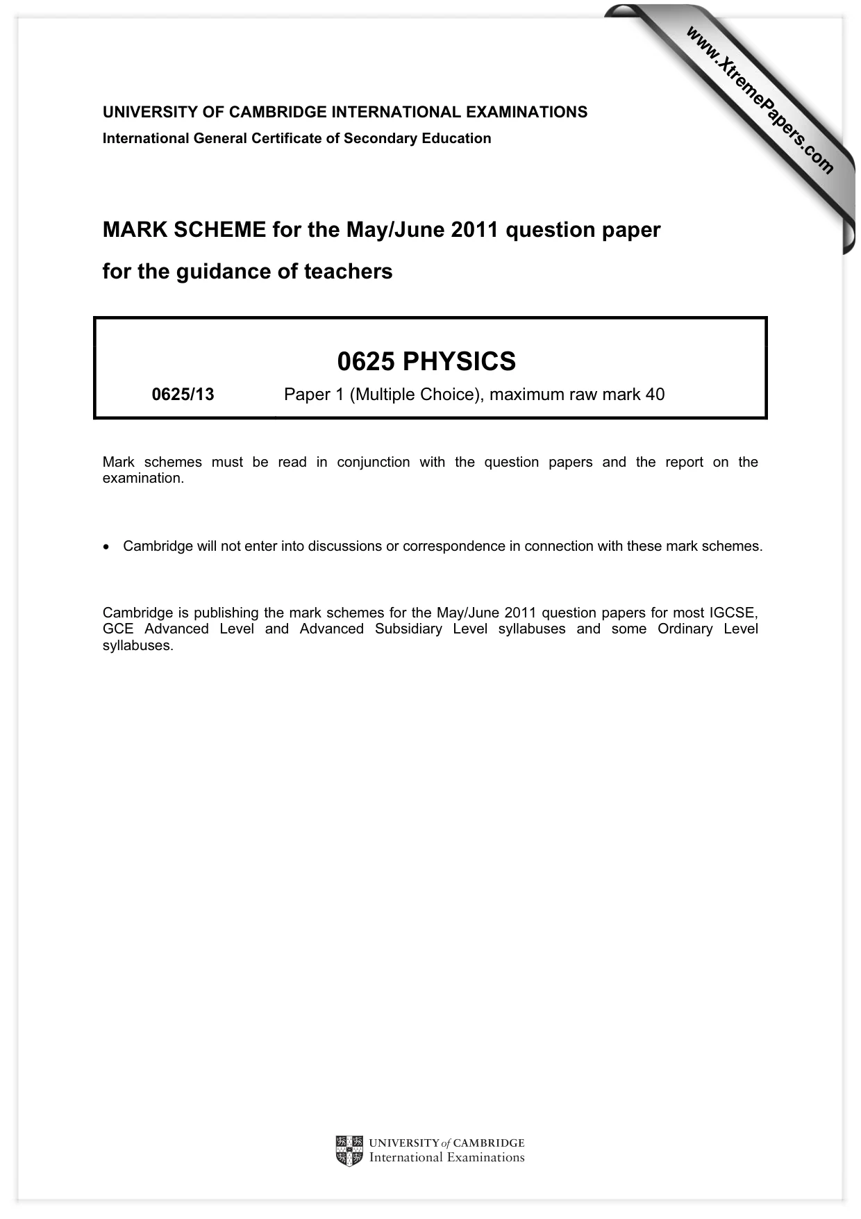 Mark scheme, page 1 of 2