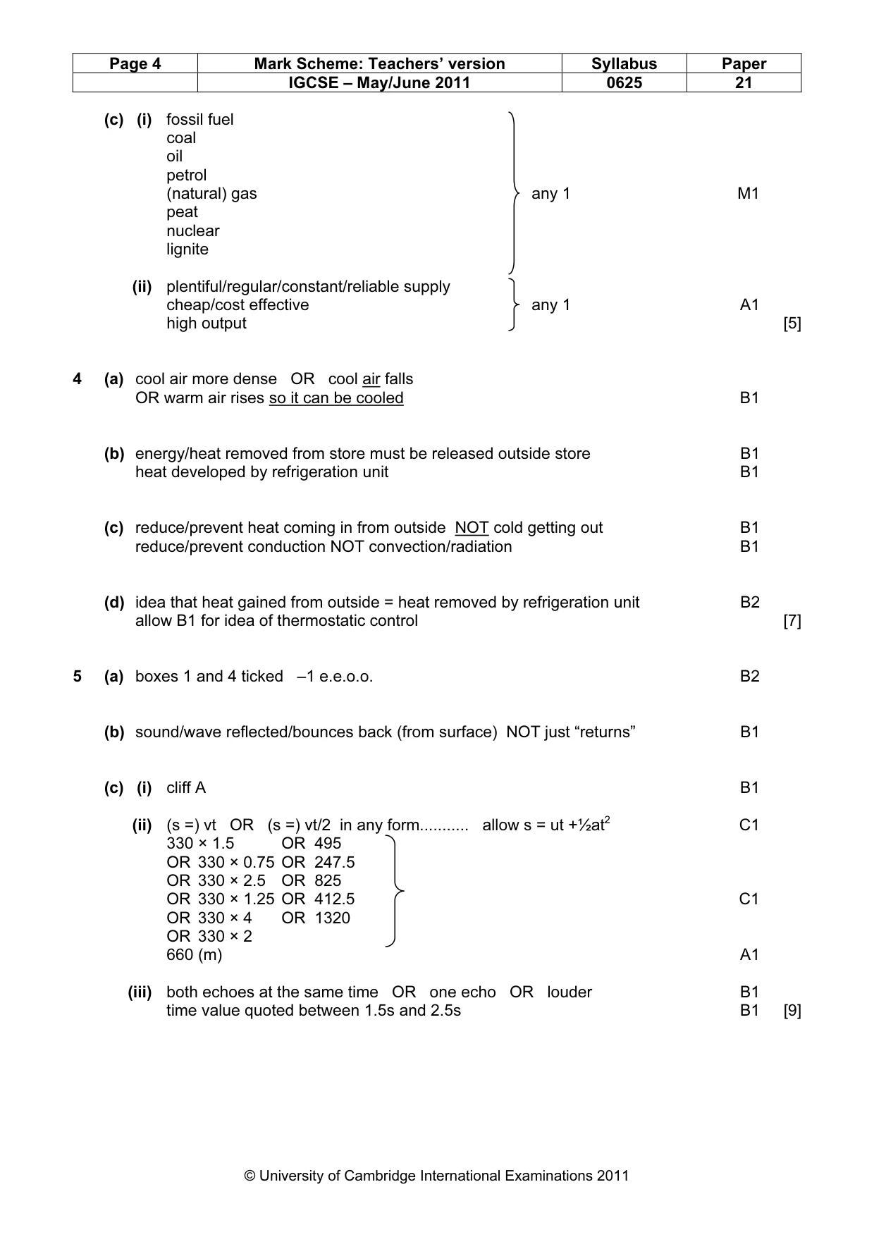 Mark scheme, page 4 of 6