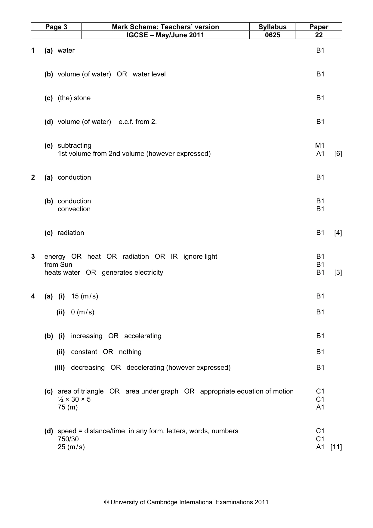 Mark scheme, page 3 of 6