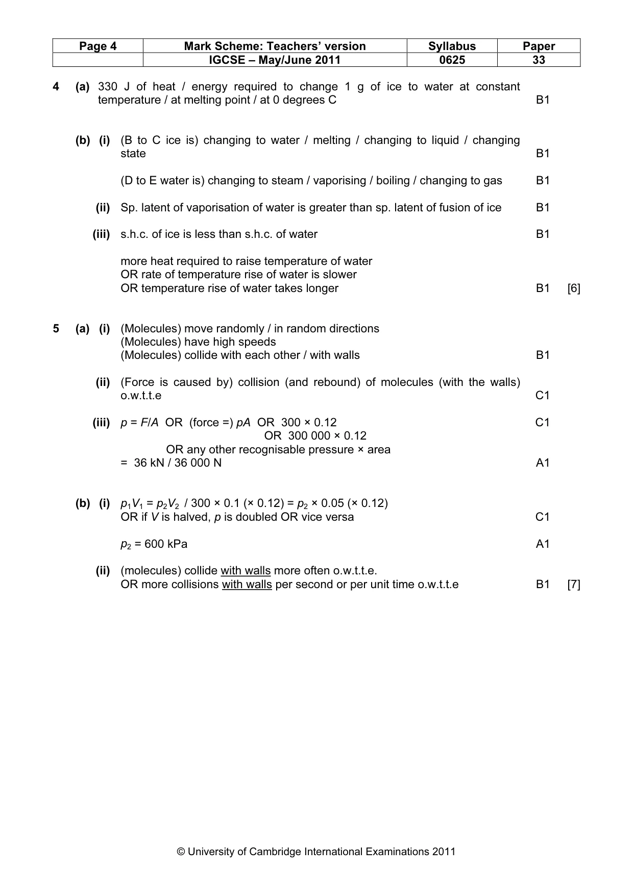 Mark scheme, page 4 of 7