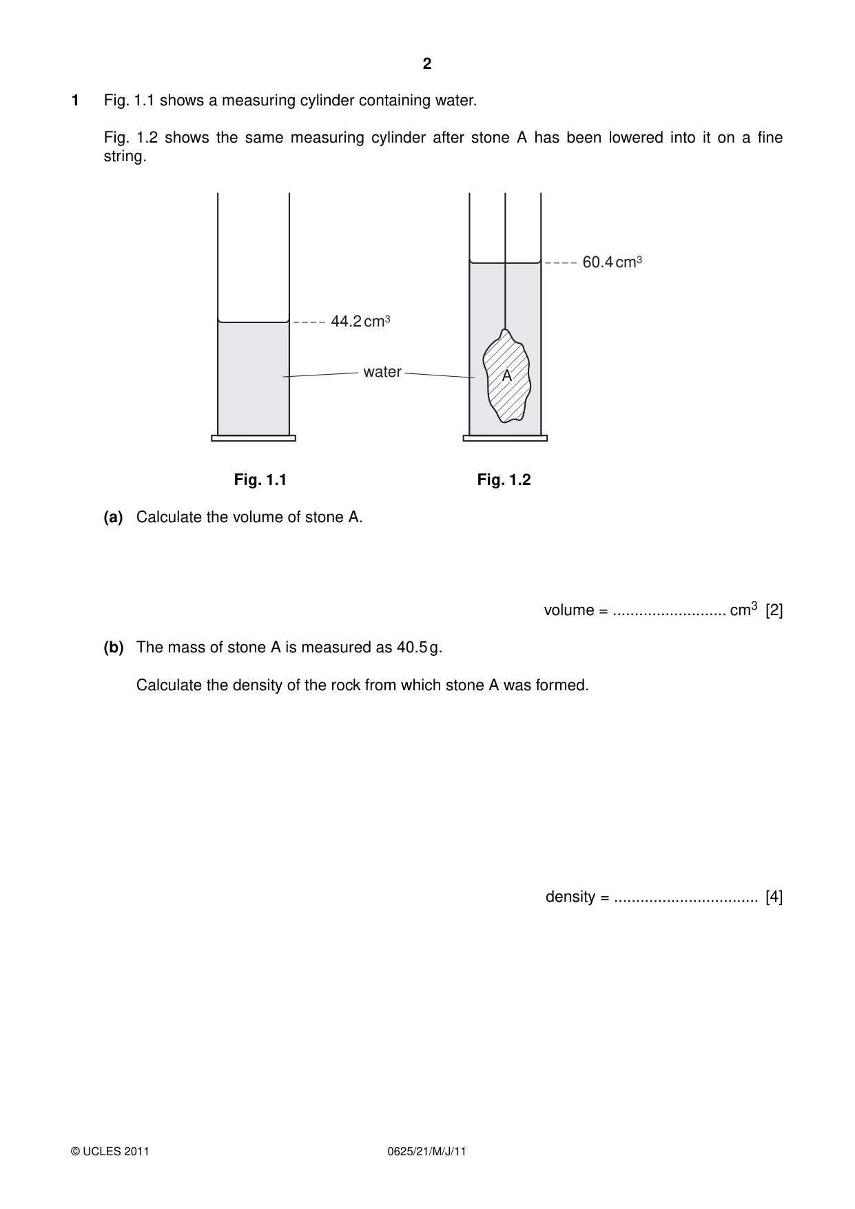 Cambridge IGCSE Physics 0625 2011 May/June Paper 2 · Variant 1 question paper, page 2 of 20