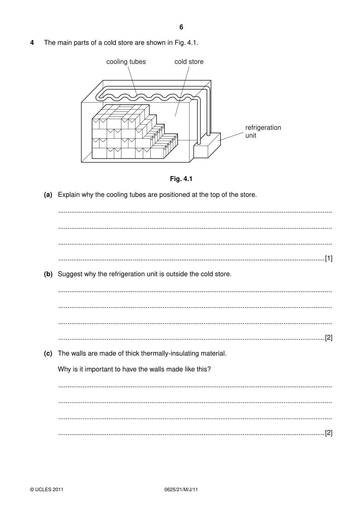 Cambridge IGCSE Physics 0625 2011 May/June Paper 2 · Variant 1 question paper, page 6 of 20