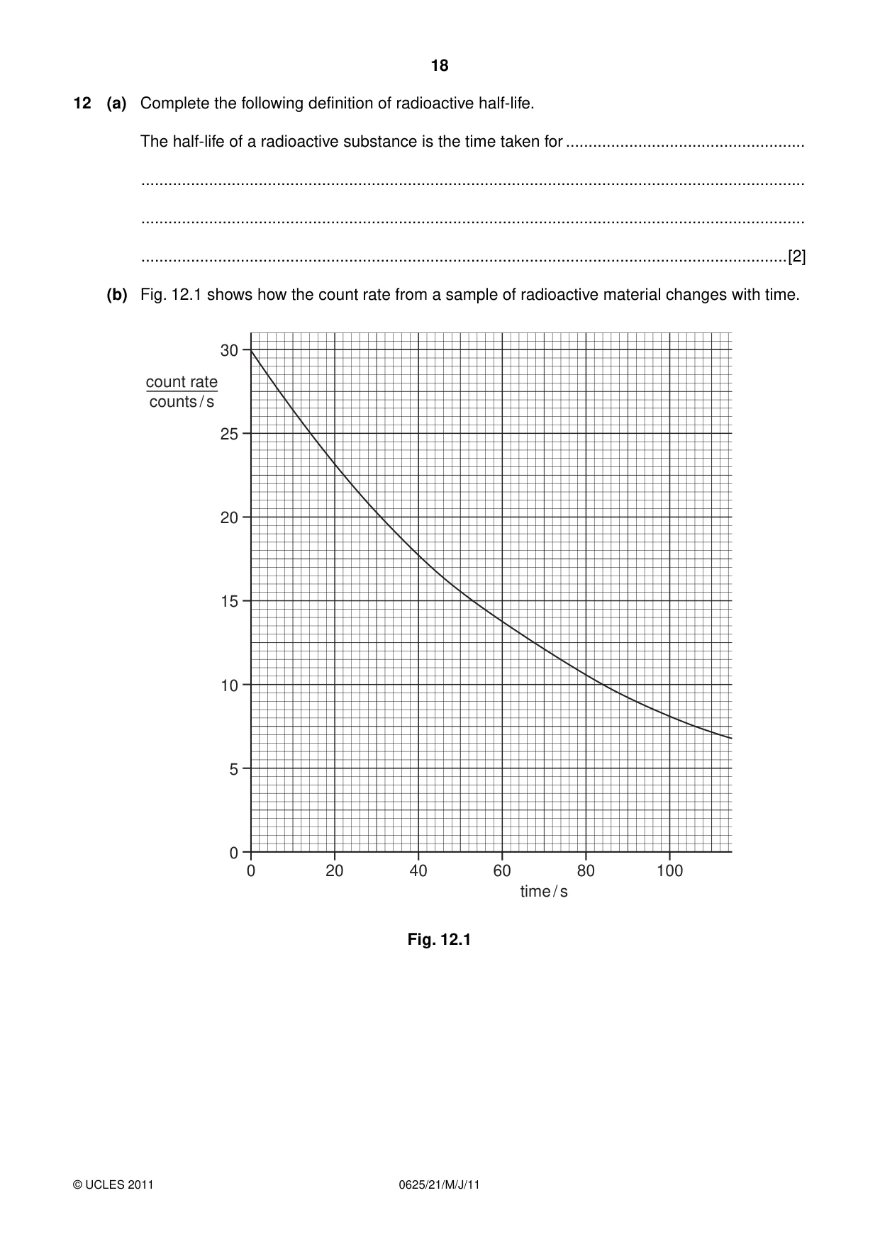 Cambridge IGCSE Physics 0625 2011 May/June Paper 2 · Variant 1 question paper, page 18 of 20