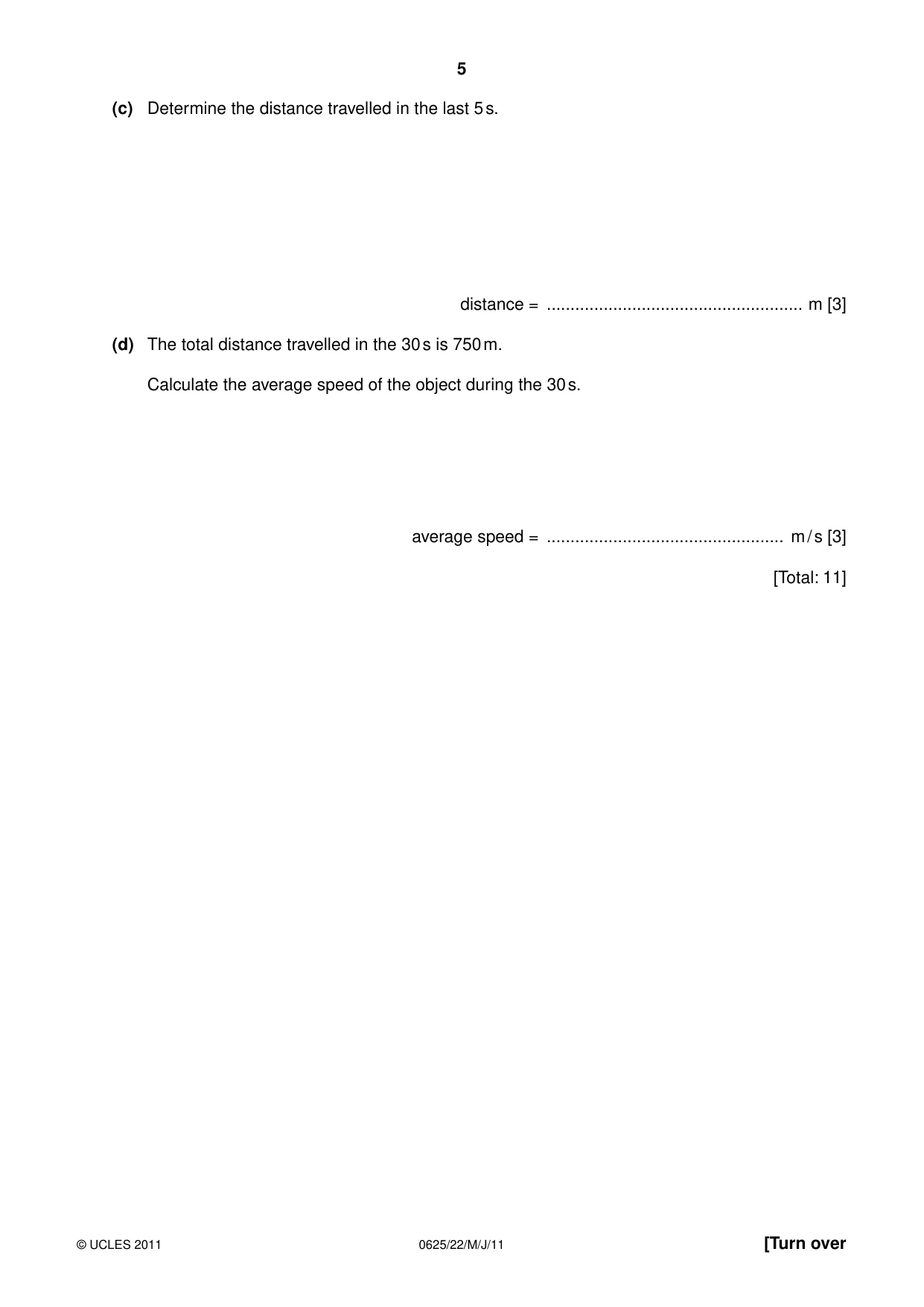 Cambridge IGCSE Physics 0625 2011 May/June Paper 2 · Variant 2 question paper, page 5 of 16