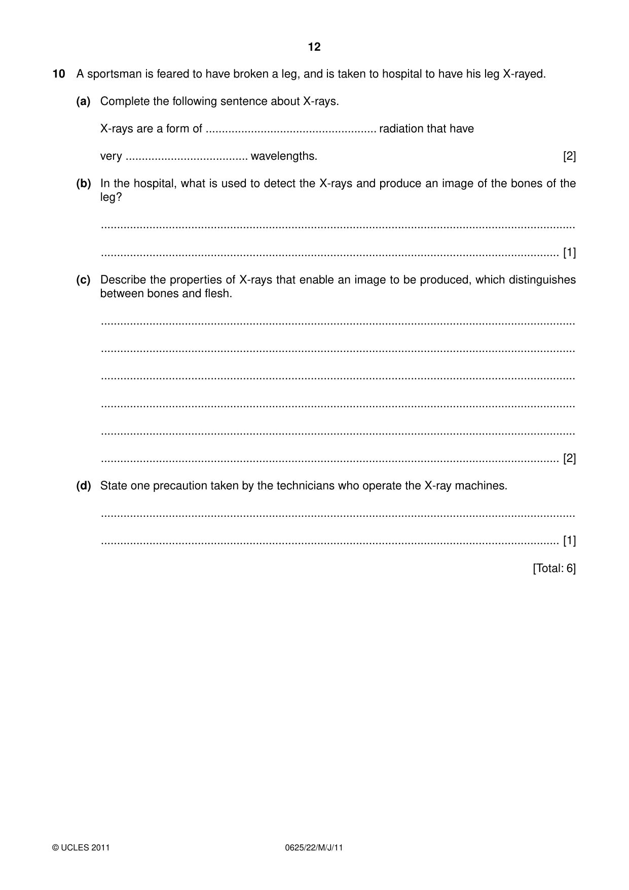 Cambridge IGCSE Physics 0625 2011 May/June Paper 2 · Variant 2 question paper, page 12 of 16