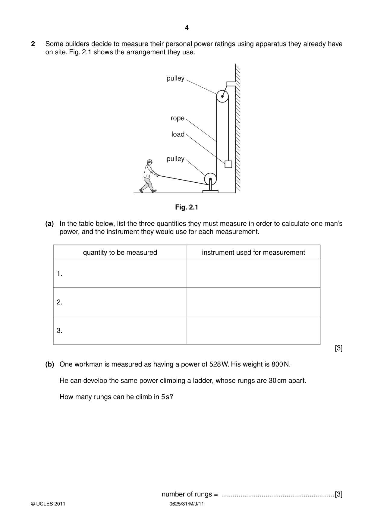 Cambridge IGCSE Physics 0625 2011 May/June Paper 3 · Variant 1 question paper, page 4 of 20