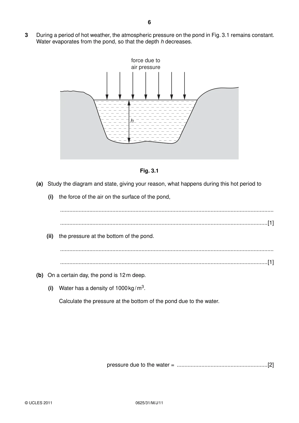 Cambridge IGCSE Physics 0625 2011 May/June Paper 3 · Variant 1 question paper, page 6 of 20
