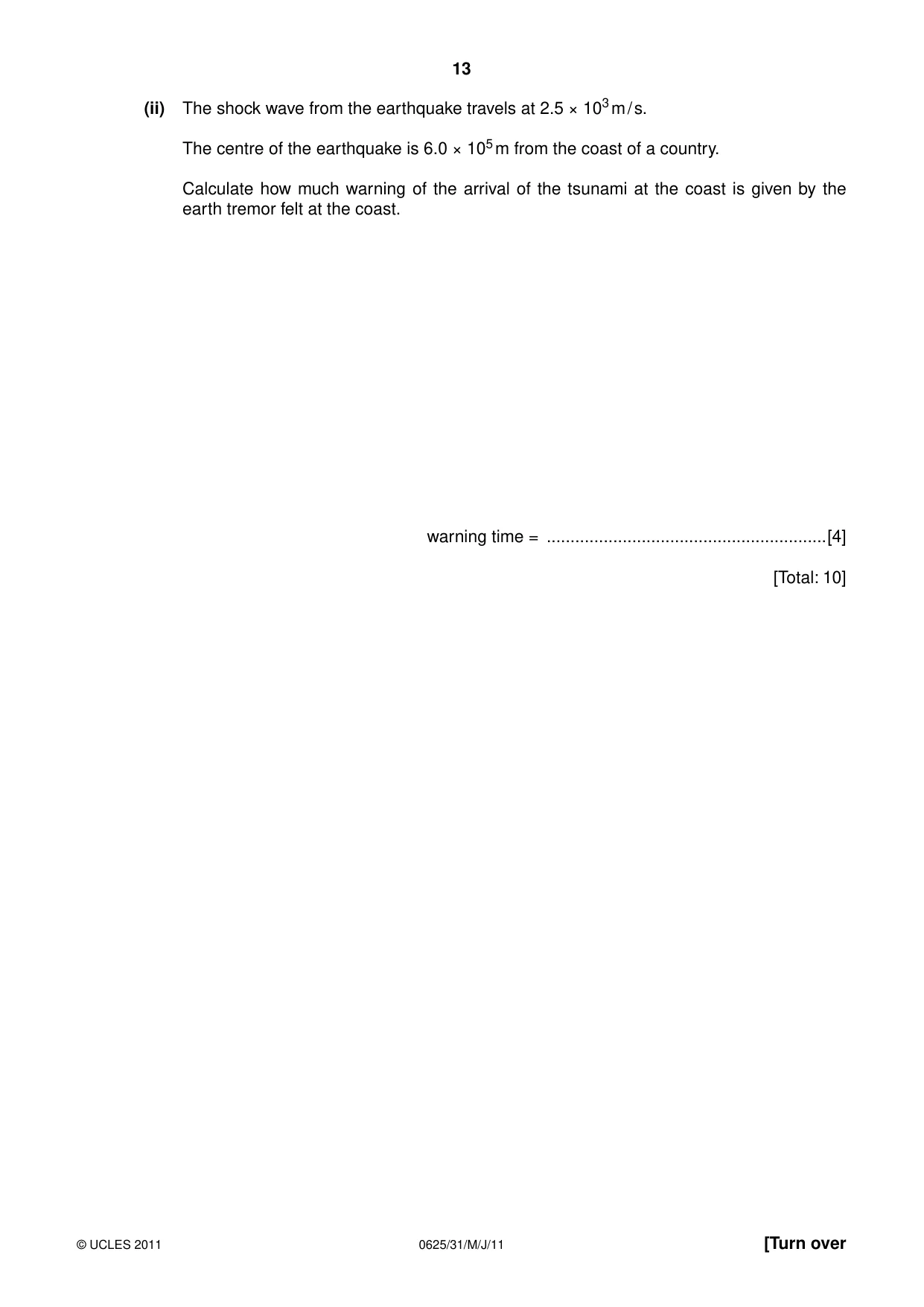 Cambridge IGCSE Physics 0625 2011 May/June Paper 3 · Variant 1 question paper, page 13 of 20