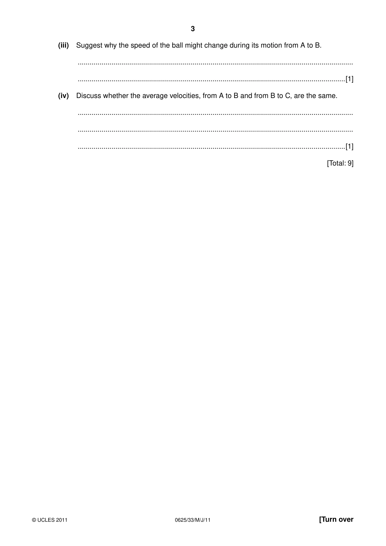 Cambridge IGCSE Physics 0625 2011 May/June Paper 3 · Variant 3 question paper, page 3 of 16