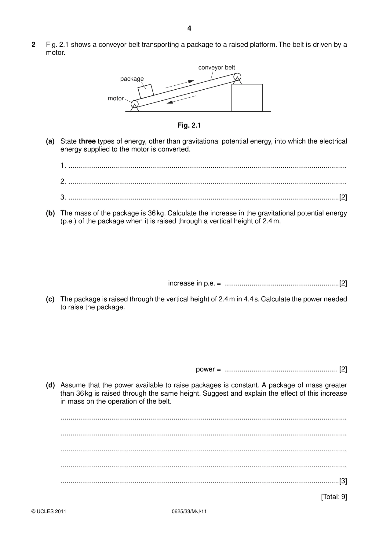 Cambridge IGCSE Physics 0625 2011 May/June Paper 3 · Variant 3 question paper, page 4 of 16