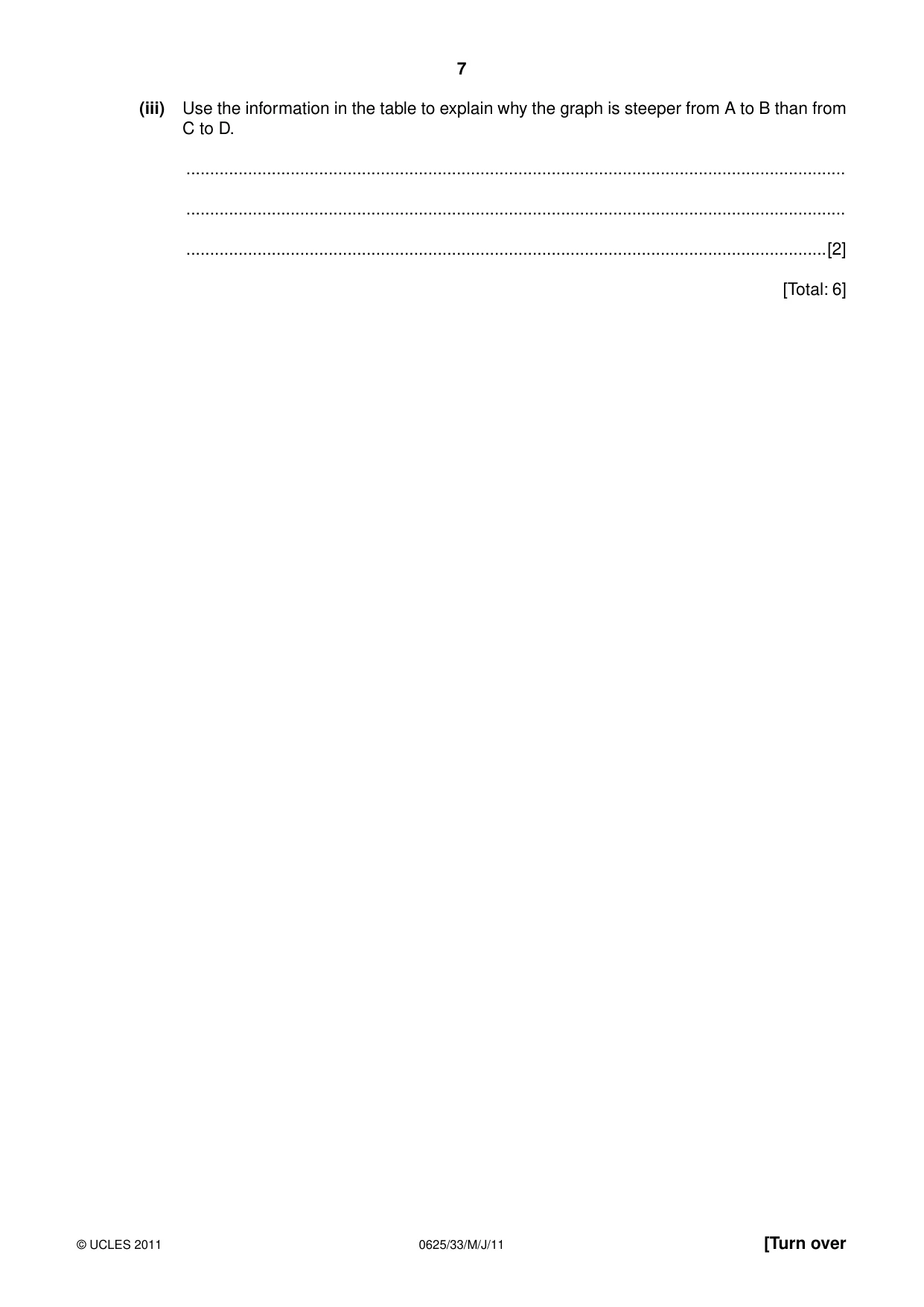 Cambridge IGCSE Physics 0625 2011 May/June Paper 3 · Variant 3 question paper, page 7 of 16
