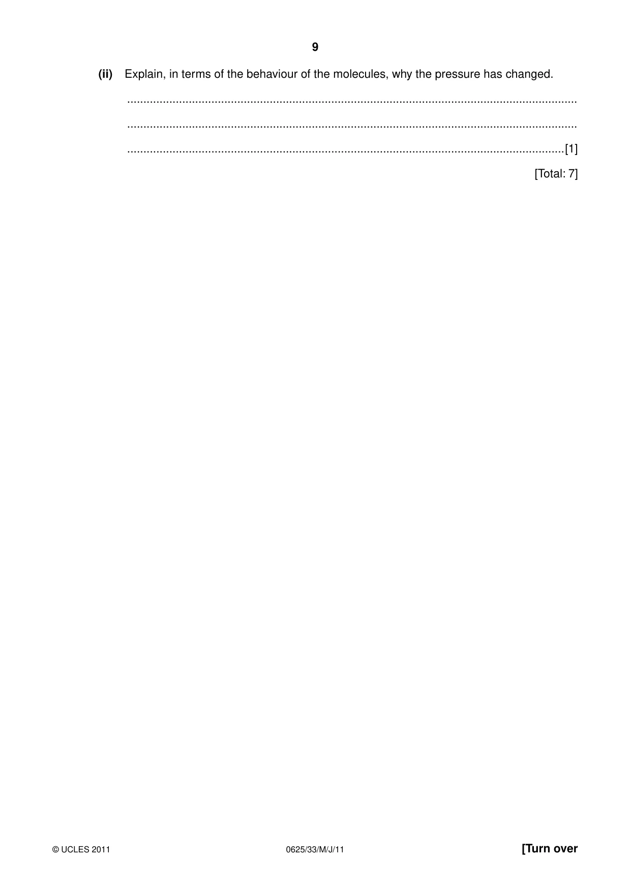 Cambridge IGCSE Physics 0625 2011 May/June Paper 3 · Variant 3 question paper, page 9 of 16