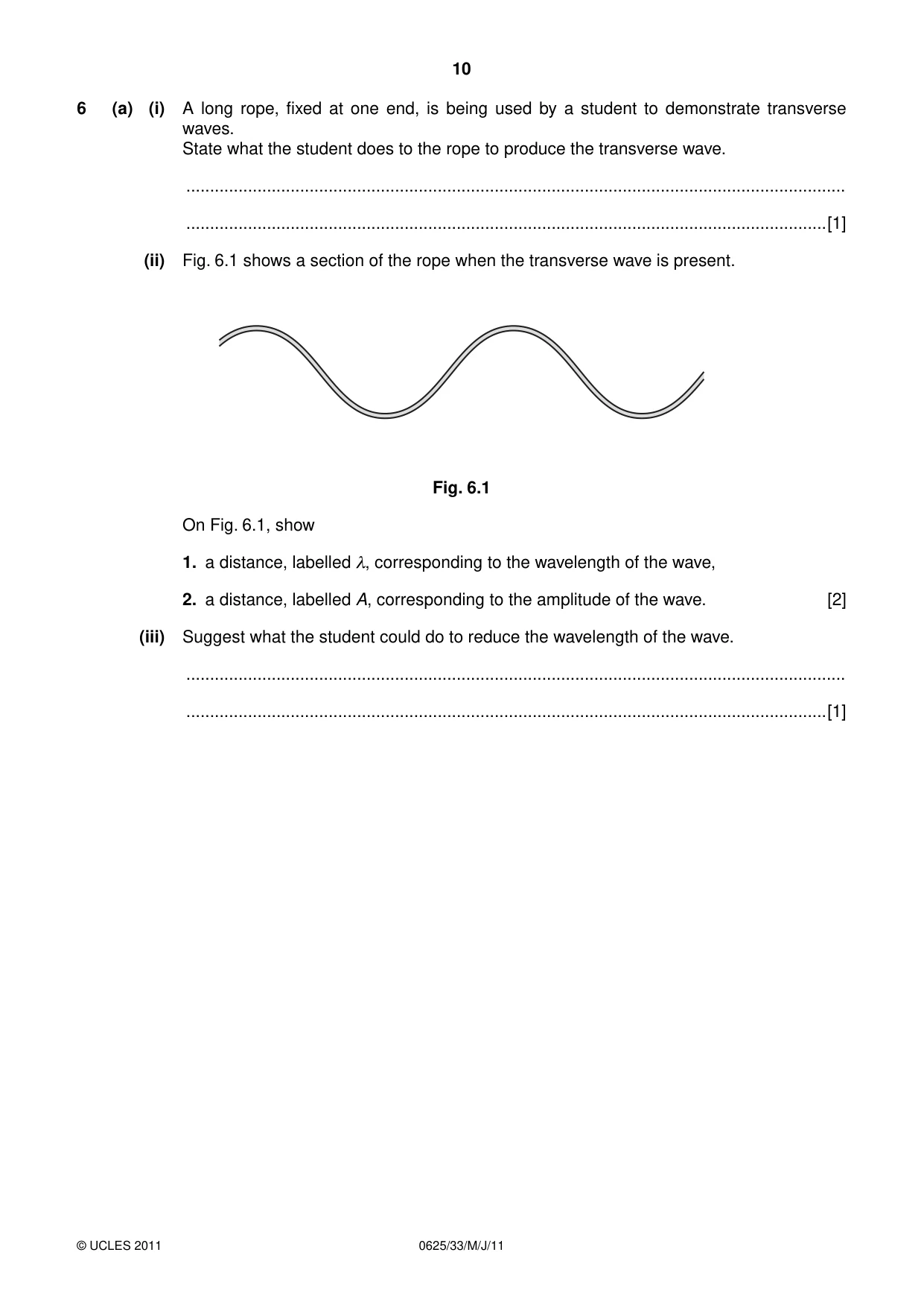 Cambridge IGCSE Physics 0625 2011 May/June Paper 3 · Variant 3 question paper, page 10 of 16