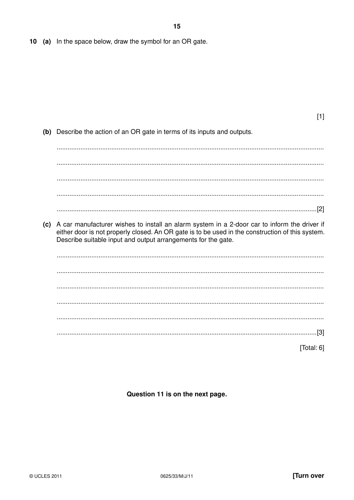 Cambridge IGCSE Physics 0625 2011 May/June Paper 3 · Variant 3 question paper, page 15 of 16