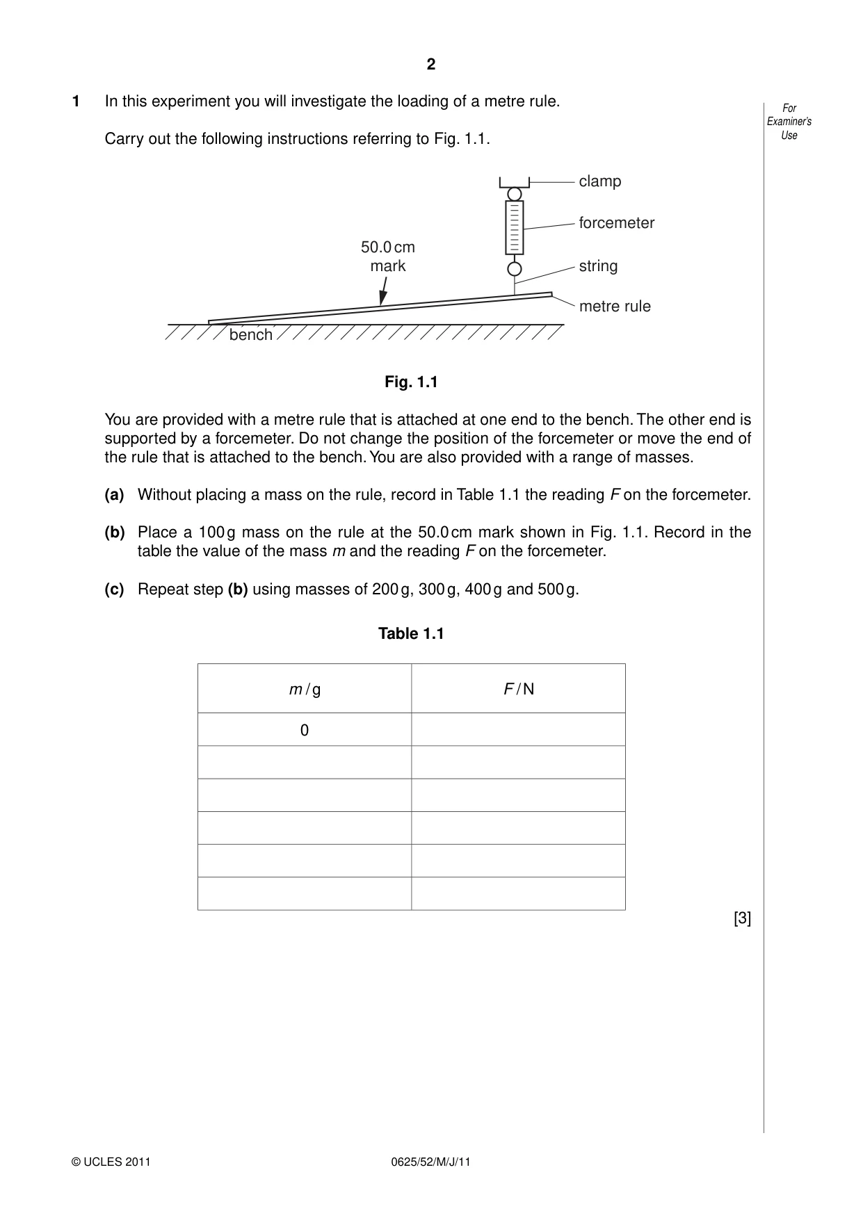 Cambridge IGCSE Physics 0625 2011 May/June Paper 5 · Variant 2 question paper, page 2 of 12