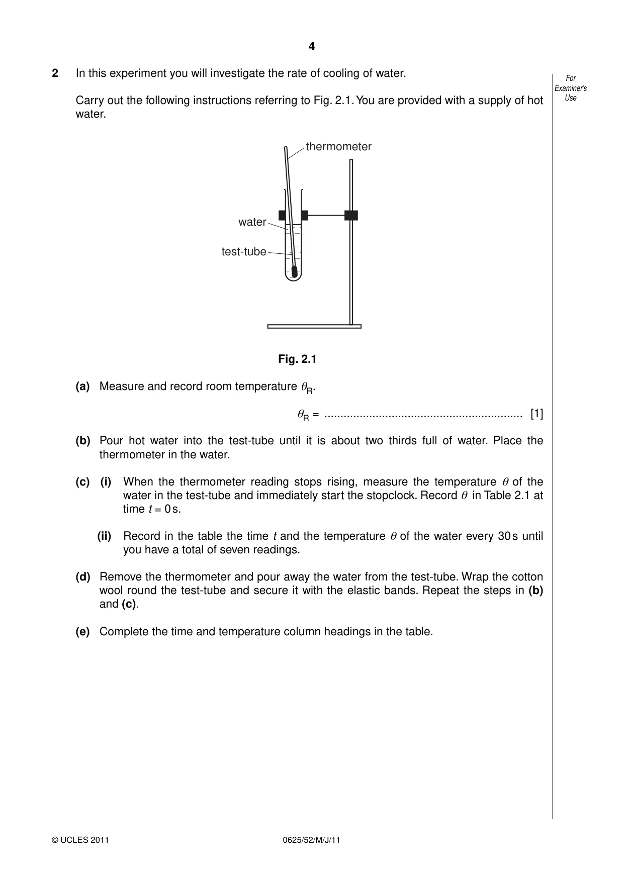 Cambridge IGCSE Physics 0625 2011 May/June Paper 5 · Variant 2 question paper, page 4 of 12