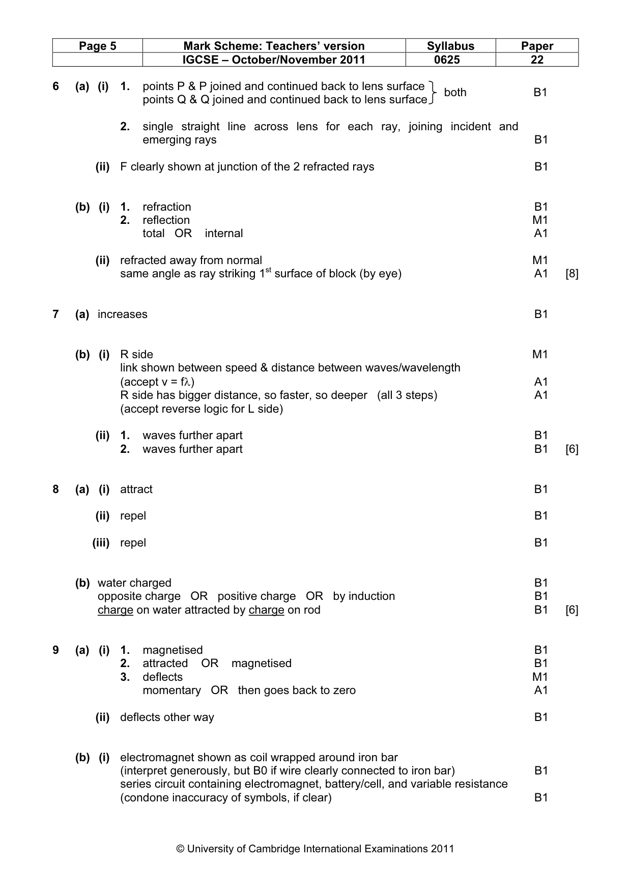 Mark scheme, page 5 of 7