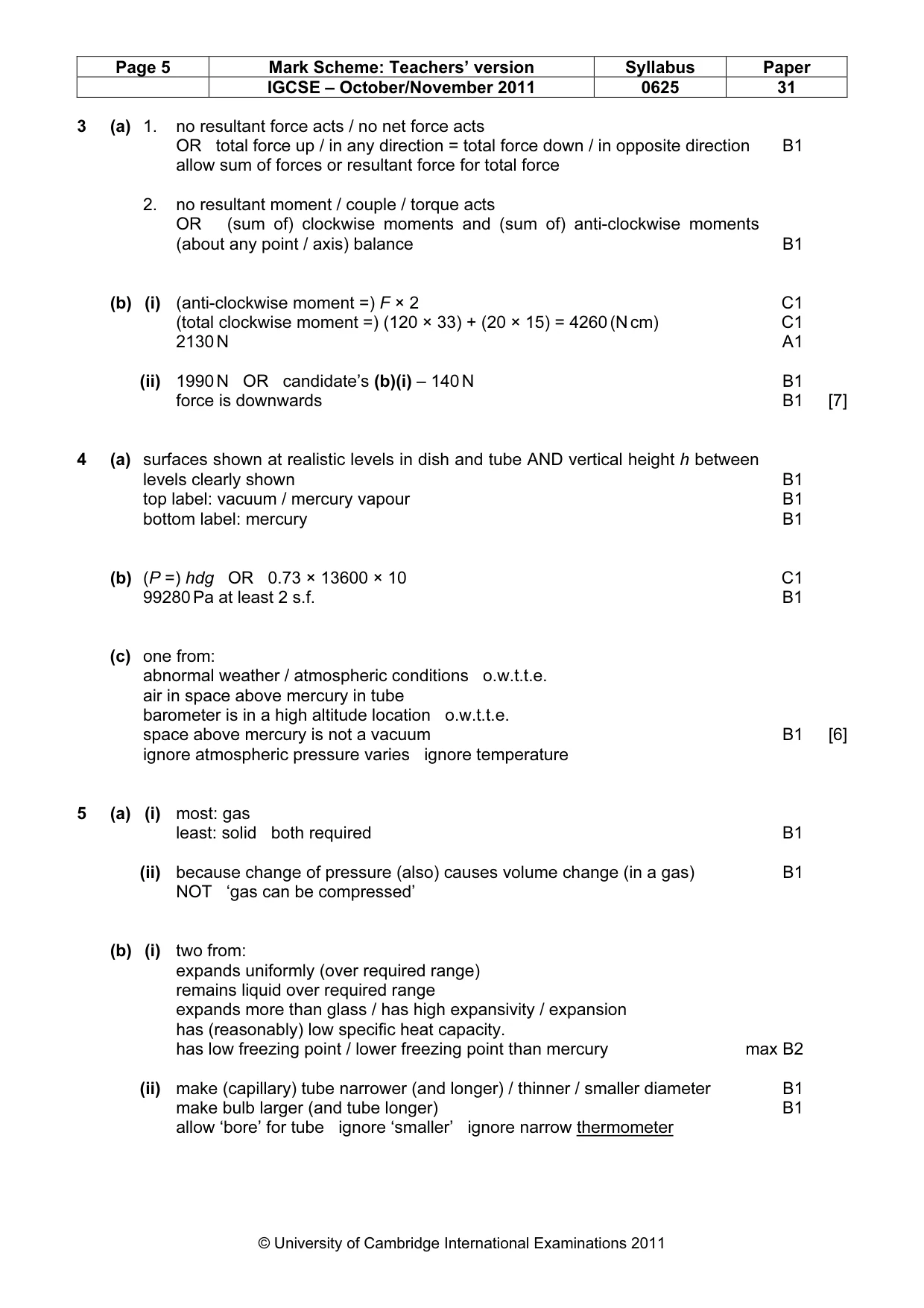 Mark scheme, page 5 of 8