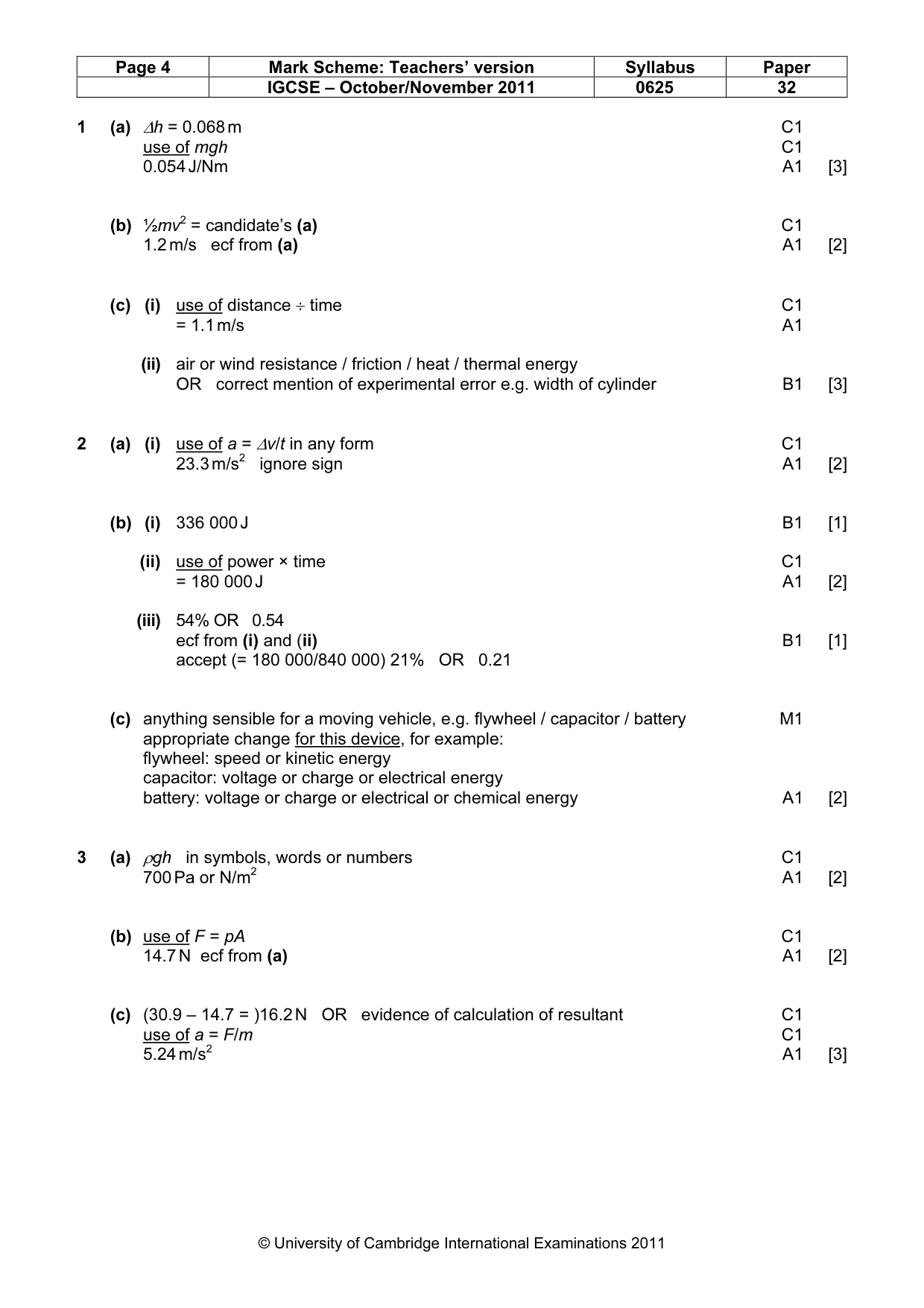 Mark scheme, page 4 of 7