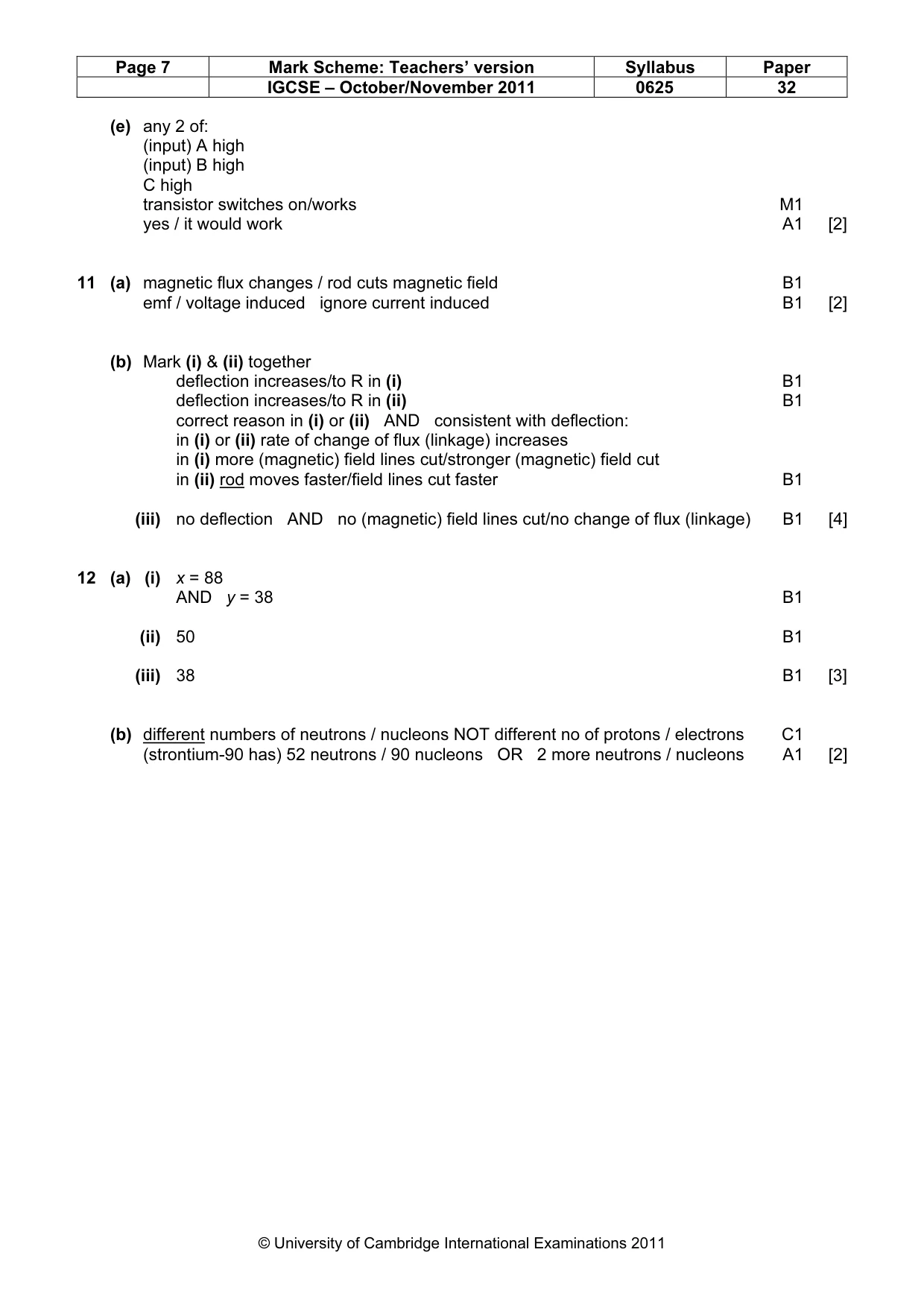 Mark scheme, page 7 of 7