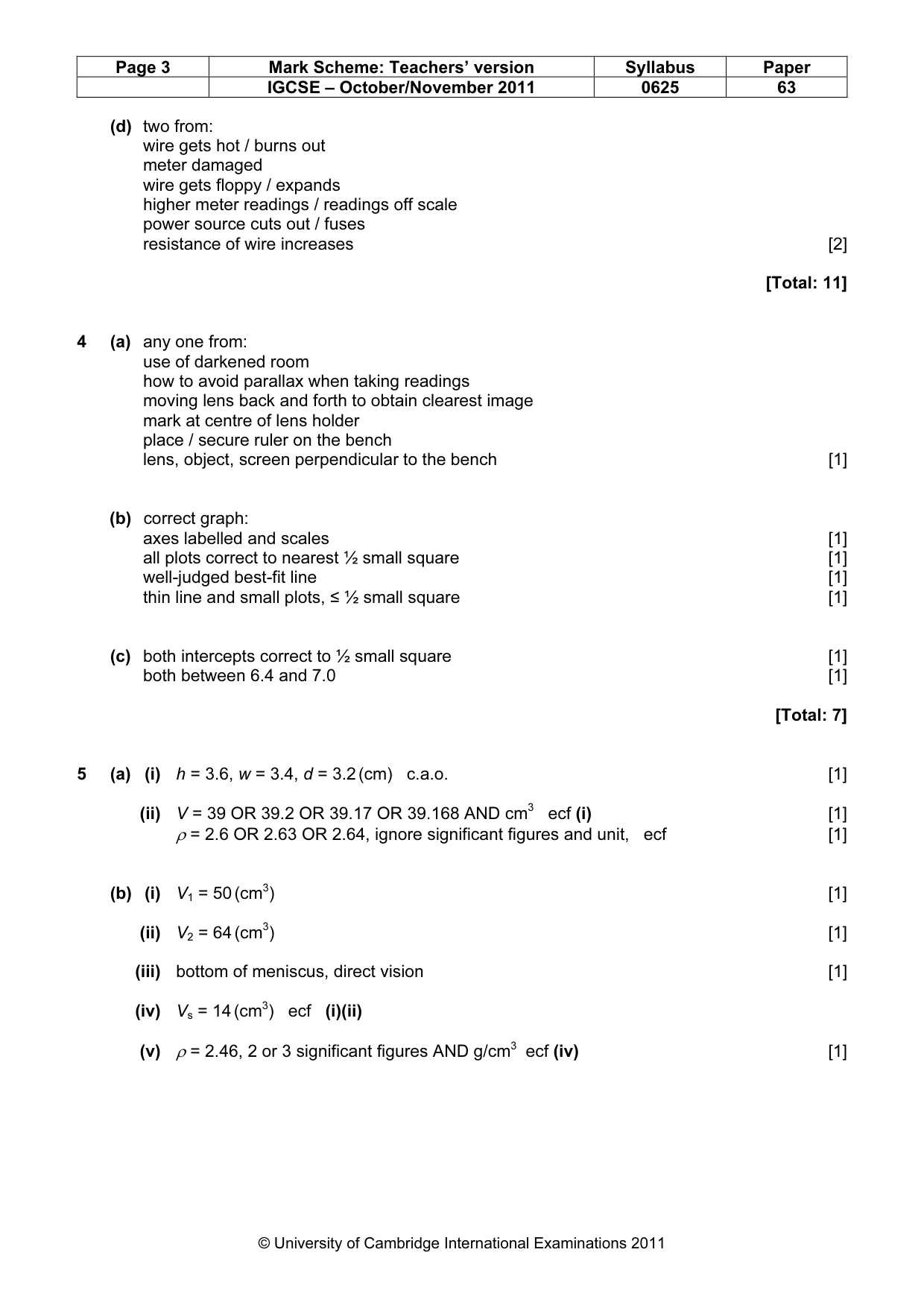 Mark scheme, page 3 of 4
