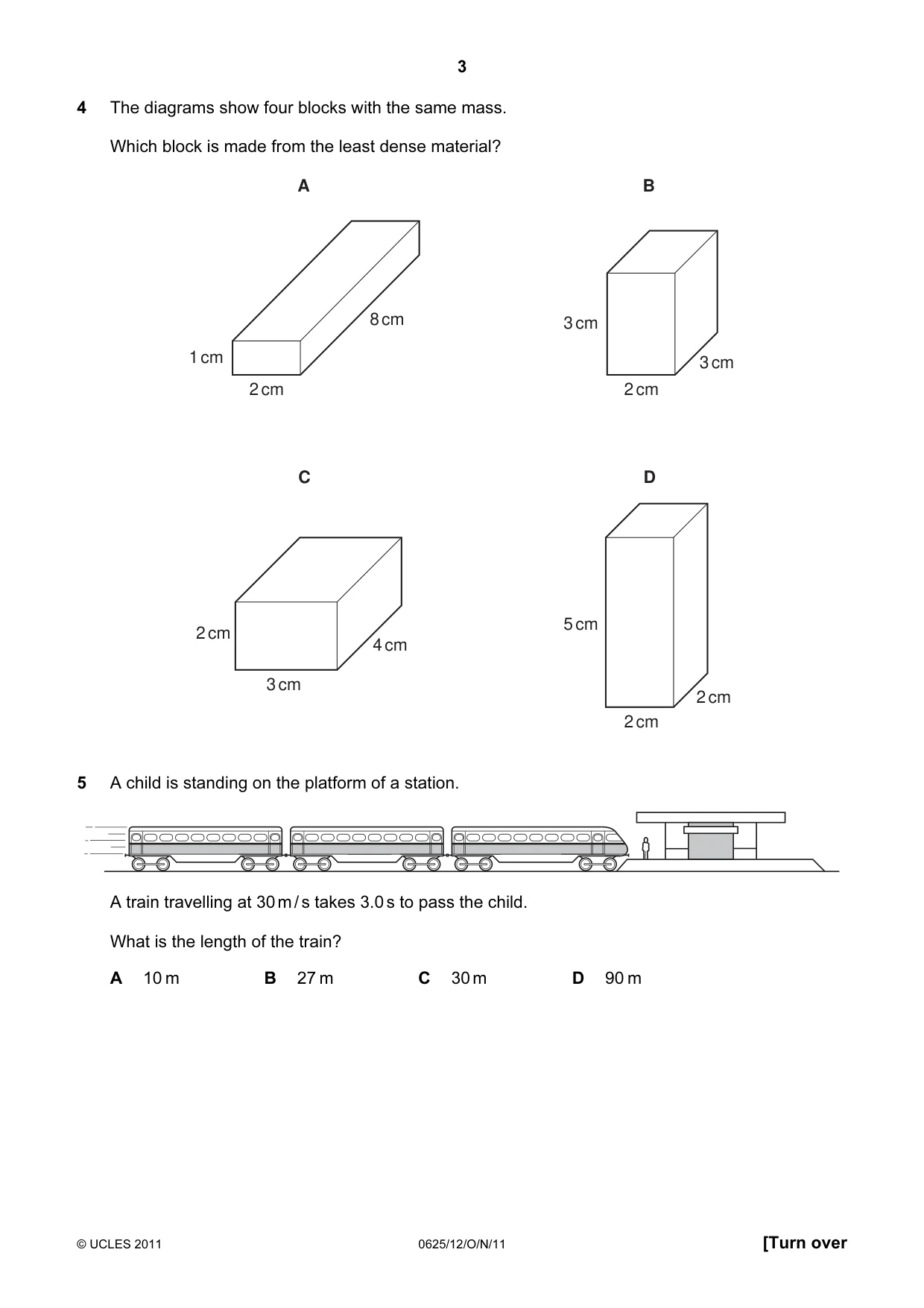 Cambridge IGCSE Physics 0625 2011 Oct/Nov Paper 1 · Variant 2 question paper, page 3 of 24