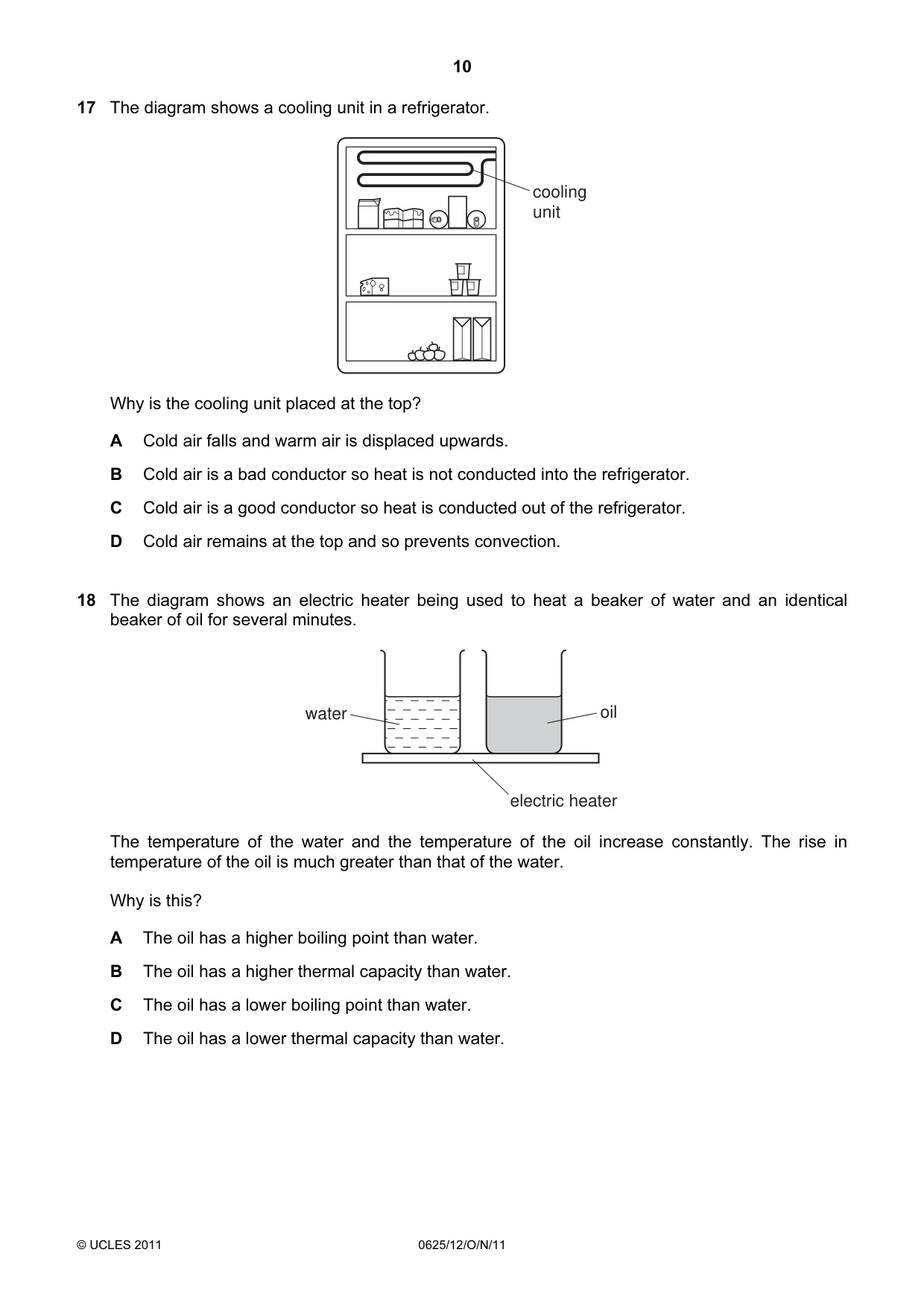 Cambridge IGCSE Physics 0625 2011 Oct/Nov Paper 1 · Variant 2 question paper, page 10 of 24
