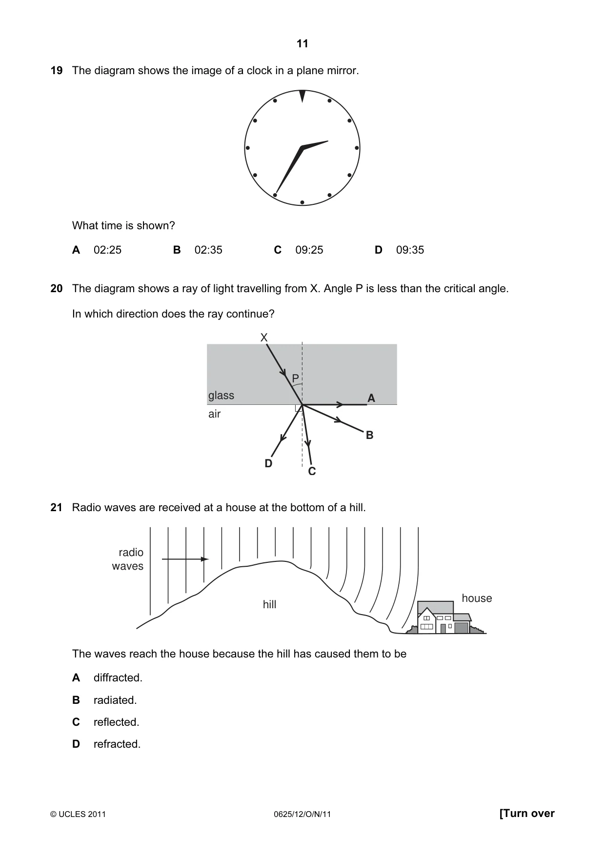 Cambridge IGCSE Physics 0625 2011 Oct/Nov Paper 1 · Variant 2 question paper, page 11 of 24