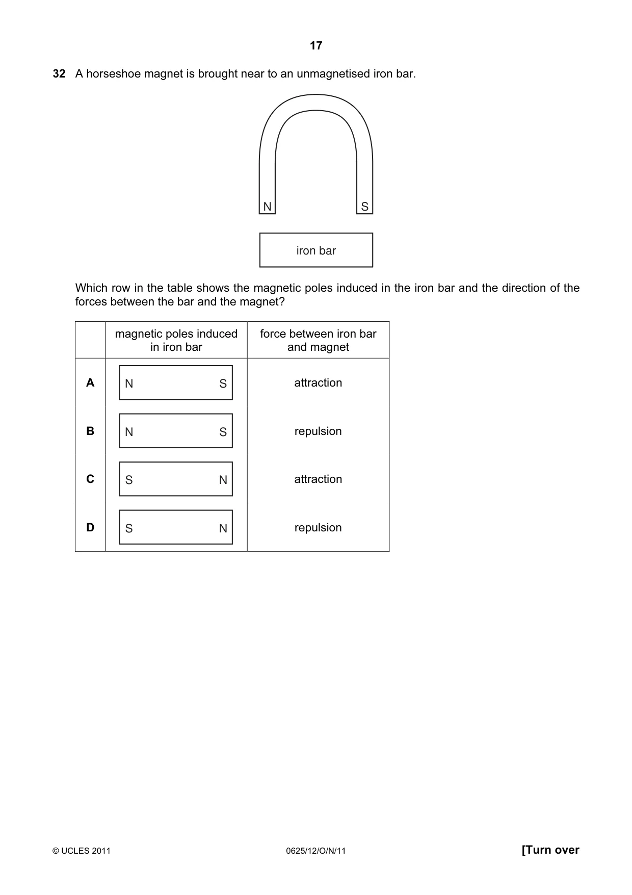 Cambridge IGCSE Physics 0625 2011 Oct/Nov Paper 1 · Variant 2 question paper, page 17 of 24