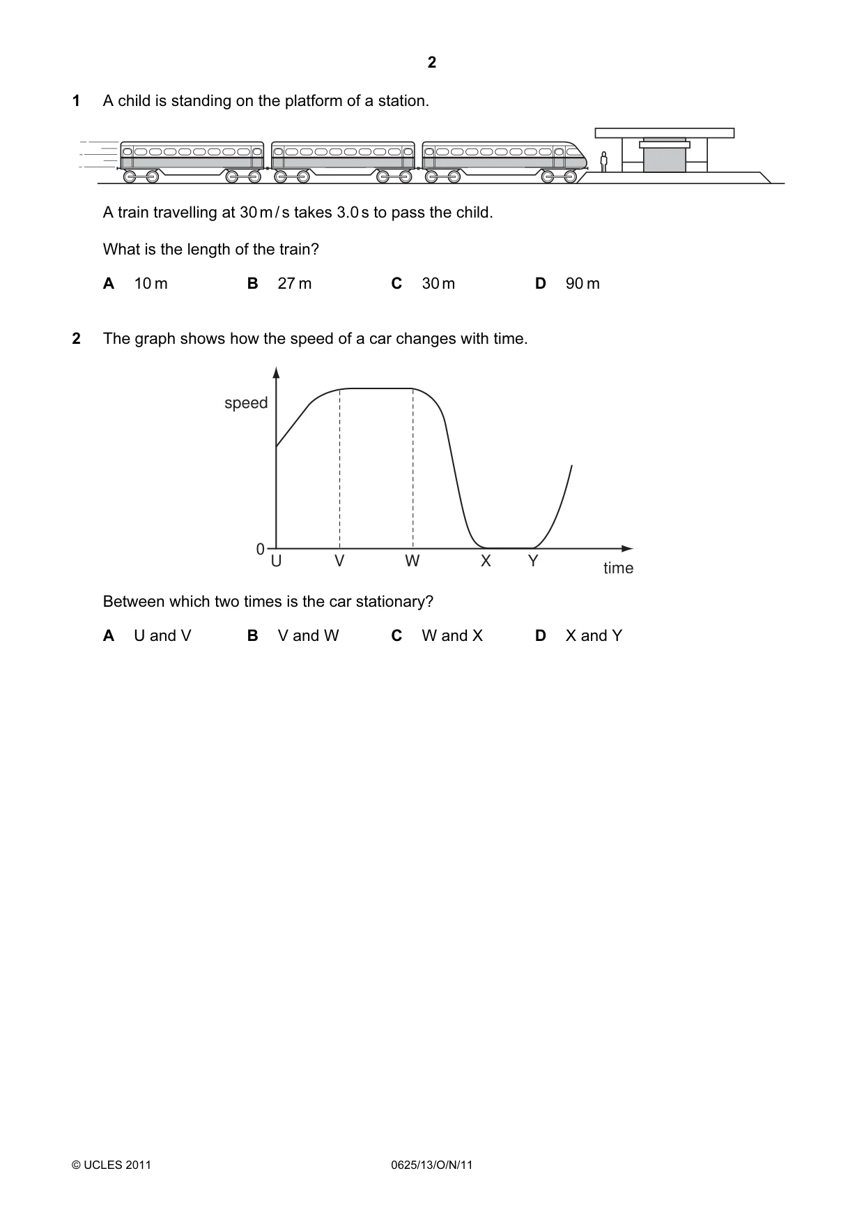 Cambridge IGCSE Physics 0625 2011 Oct/Nov Paper 1 · Variant 3 question paper, page 2 of 24