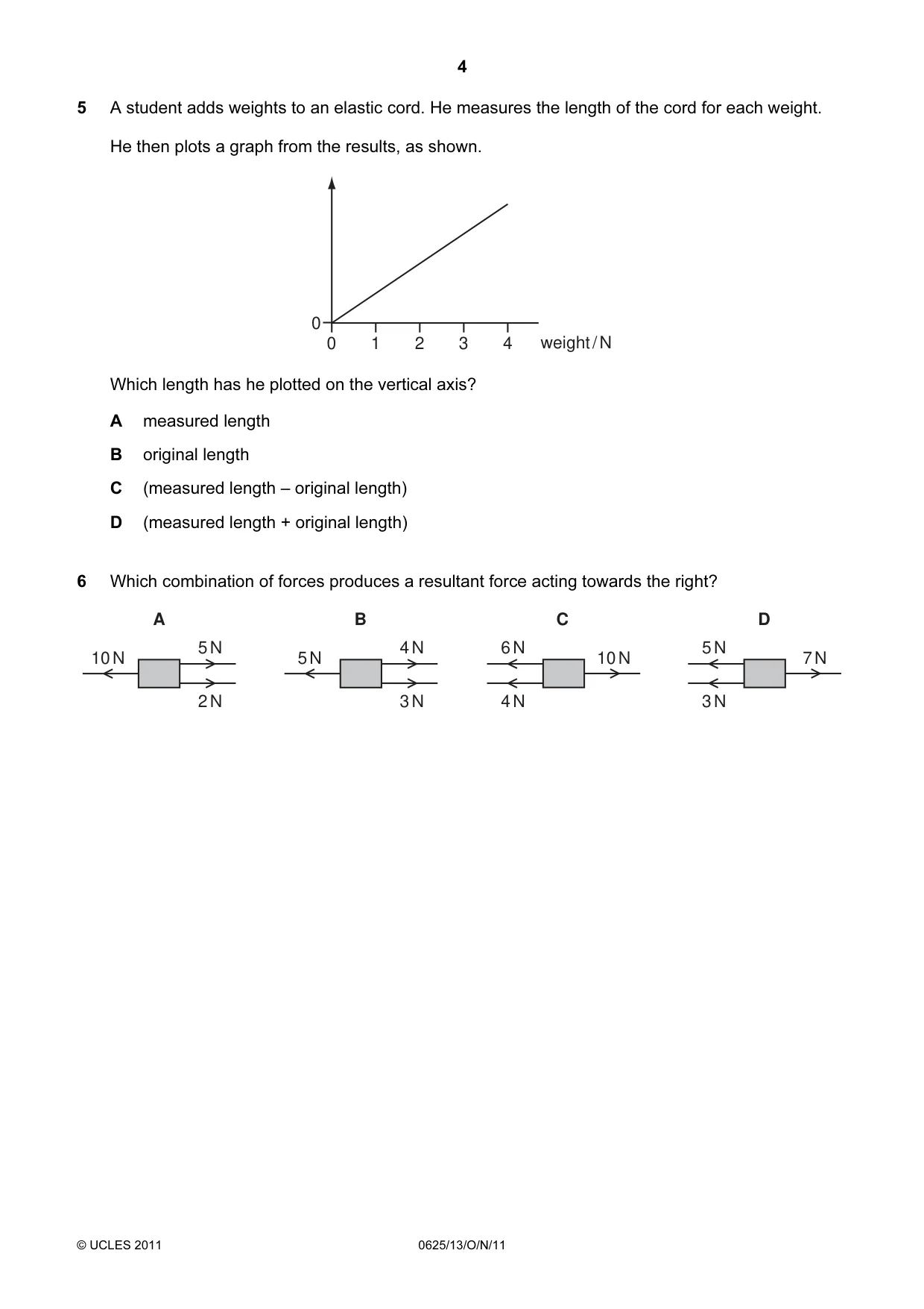 Cambridge IGCSE Physics 0625 2011 Oct/Nov Paper 1 · Variant 3 question paper, page 4 of 24
