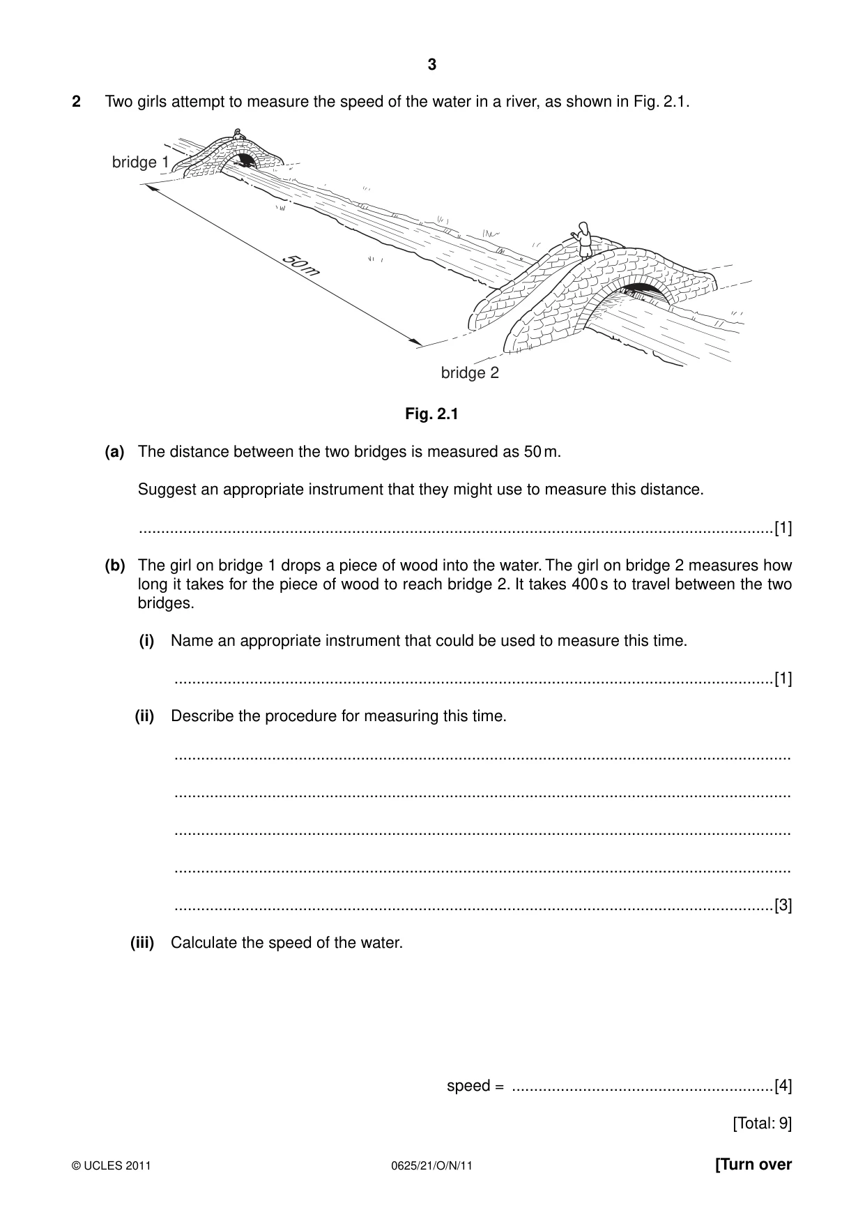 Cambridge IGCSE Physics 0625 2011 Oct/Nov Paper 2 · Variant 1 question paper, page 3 of 16
