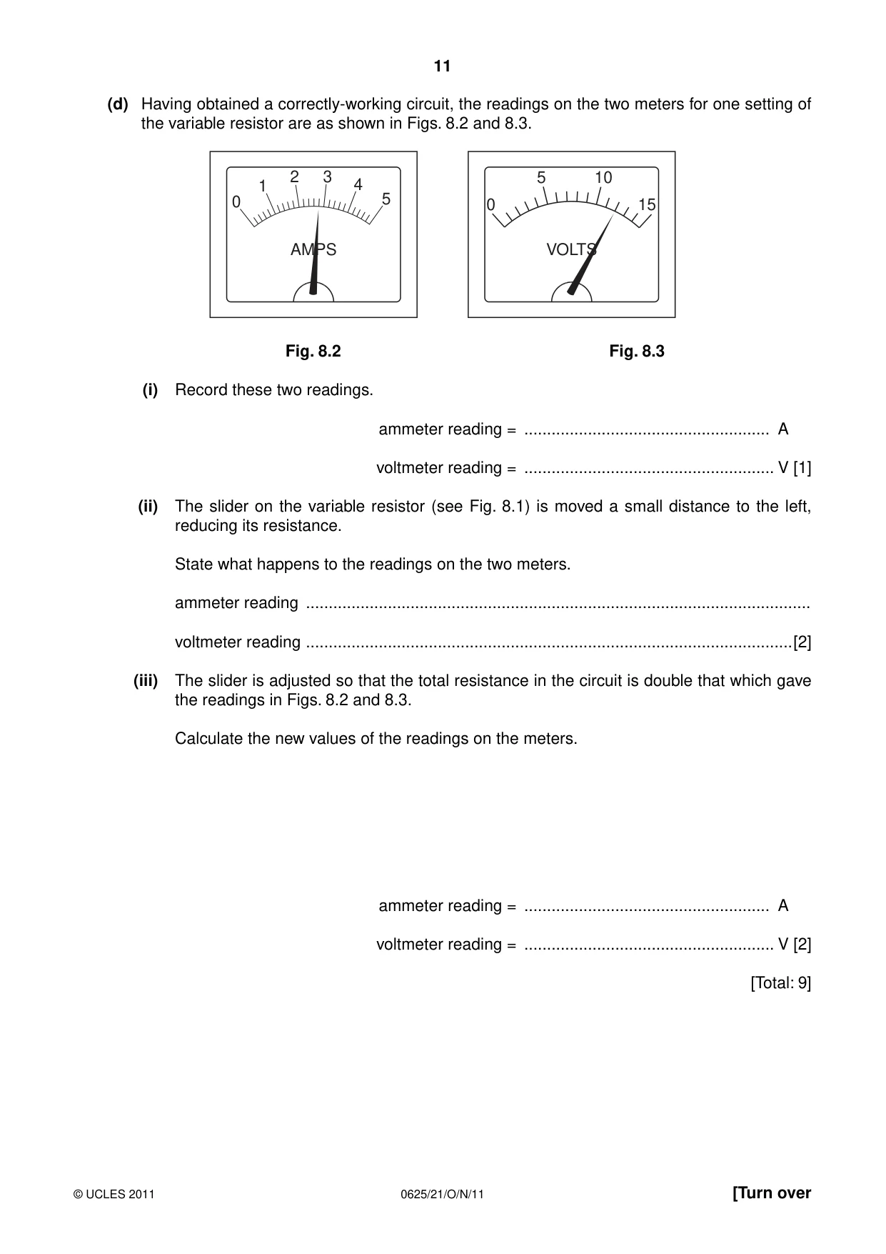 Cambridge IGCSE Physics 0625 2011 Oct/Nov Paper 2 · Variant 1 question paper, page 11 of 16