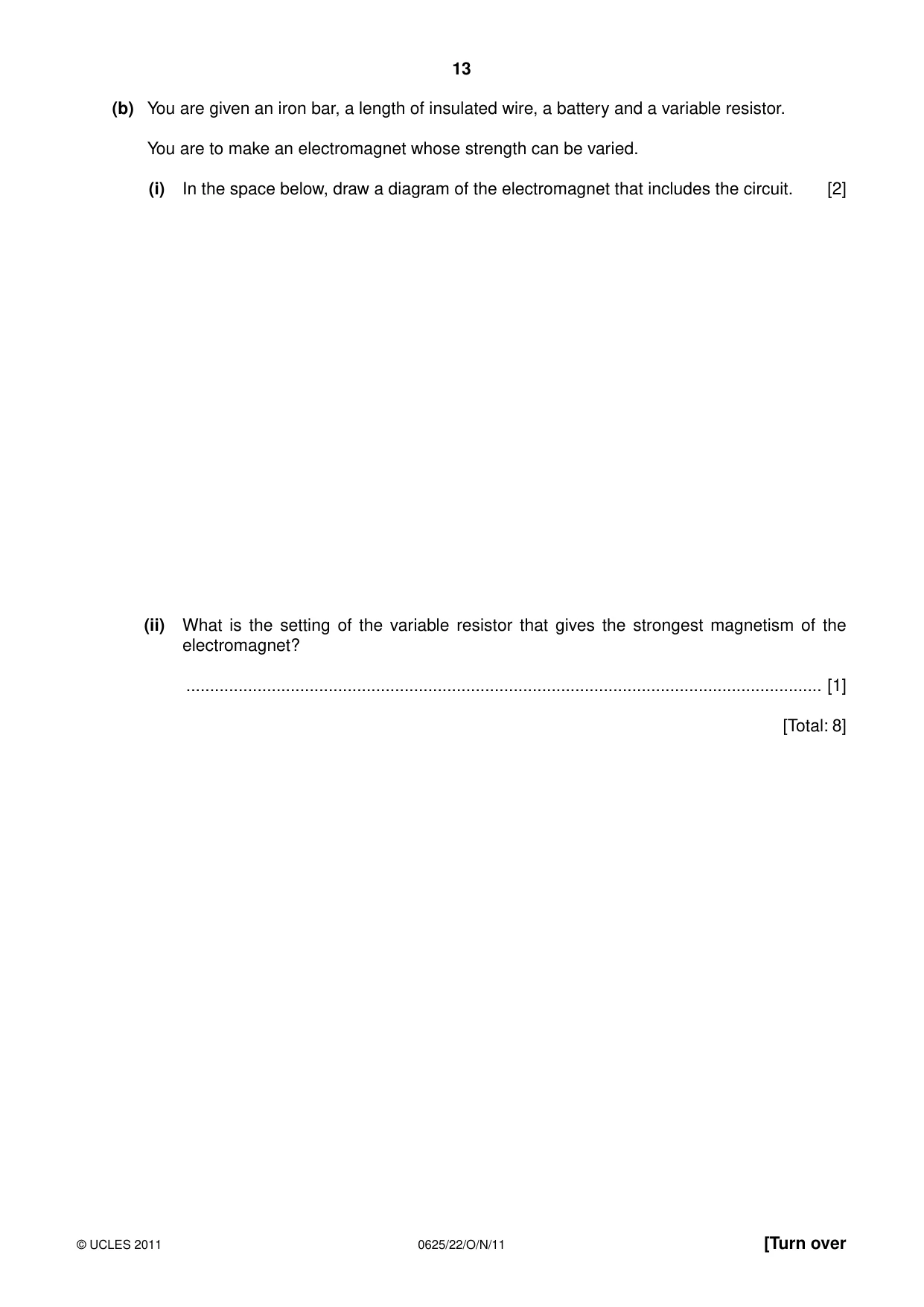 Cambridge IGCSE Physics 0625 2011 Oct/Nov Paper 2 · Variant 2 question paper, page 13 of 16