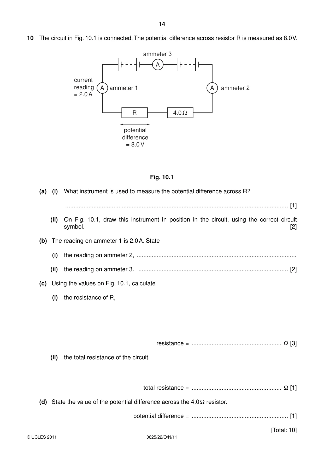 Cambridge IGCSE Physics 0625 2011 Oct/Nov Paper 2 · Variant 2 question paper, page 14 of 16