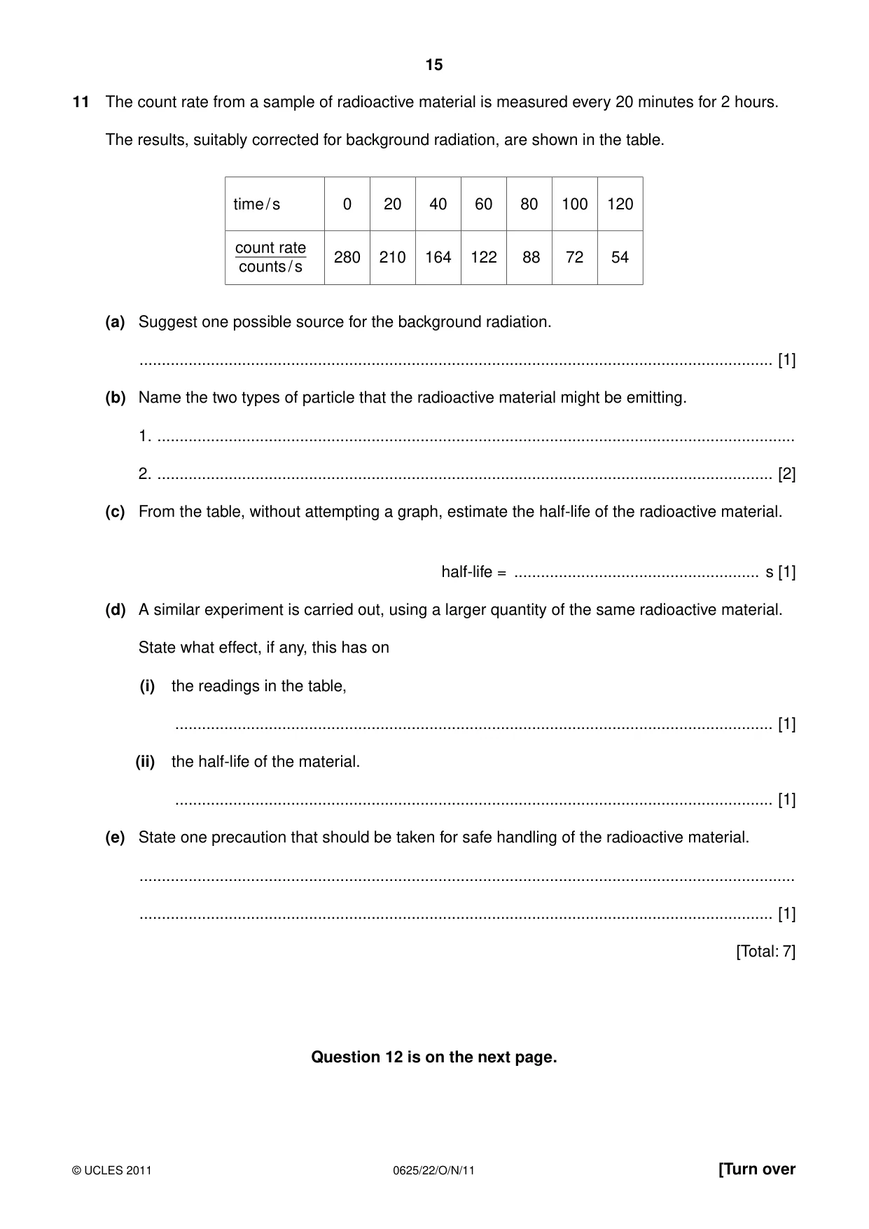 Cambridge IGCSE Physics 0625 2011 Oct/Nov Paper 2 · Variant 2 question paper, page 15 of 16